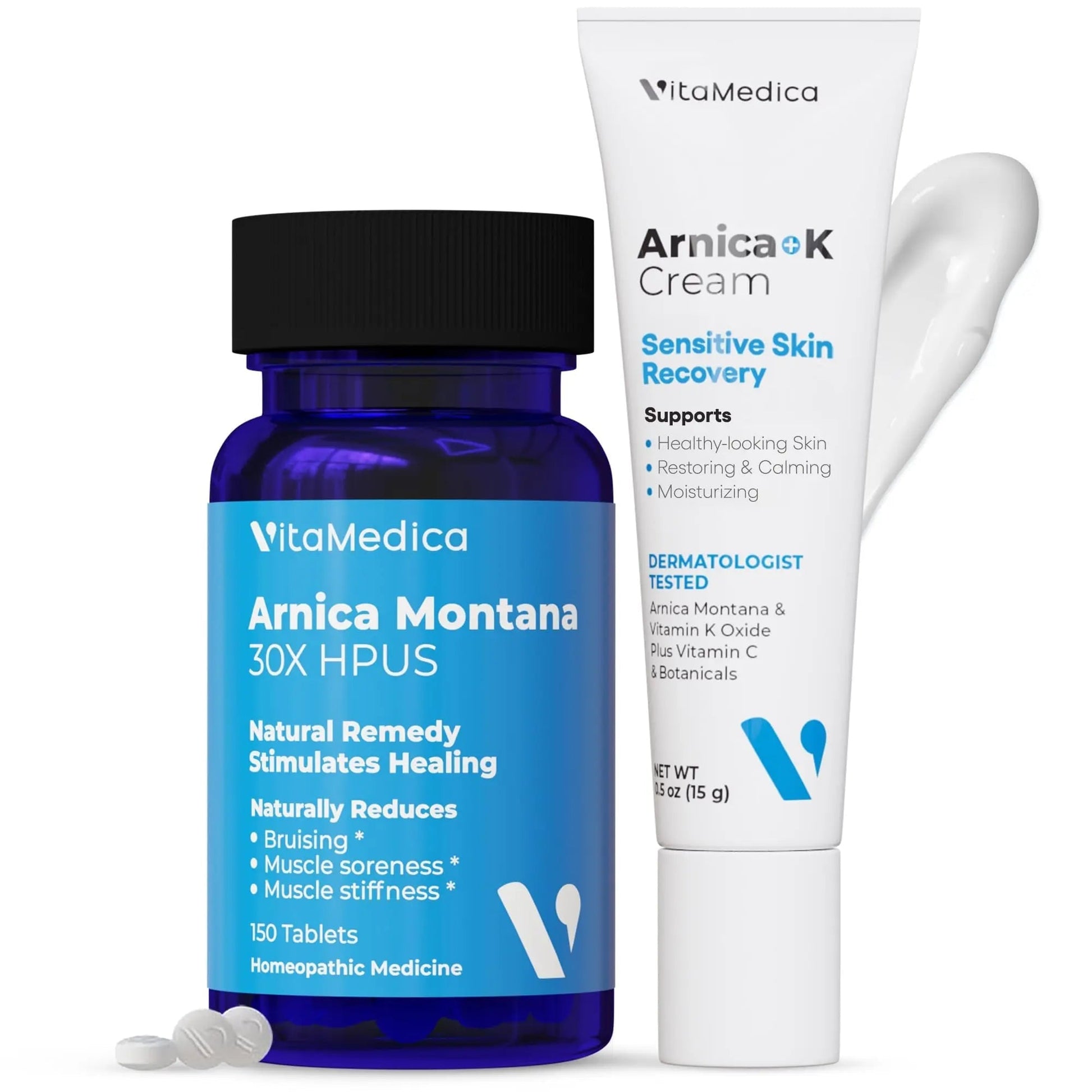 VitaMedica Arnica Montana Tablets & Arnica Cream Bundle - 150 Rapid Dissolve Tablets + 0.5 oz Vitamin K Topical Cream VitaMedica uk supplements