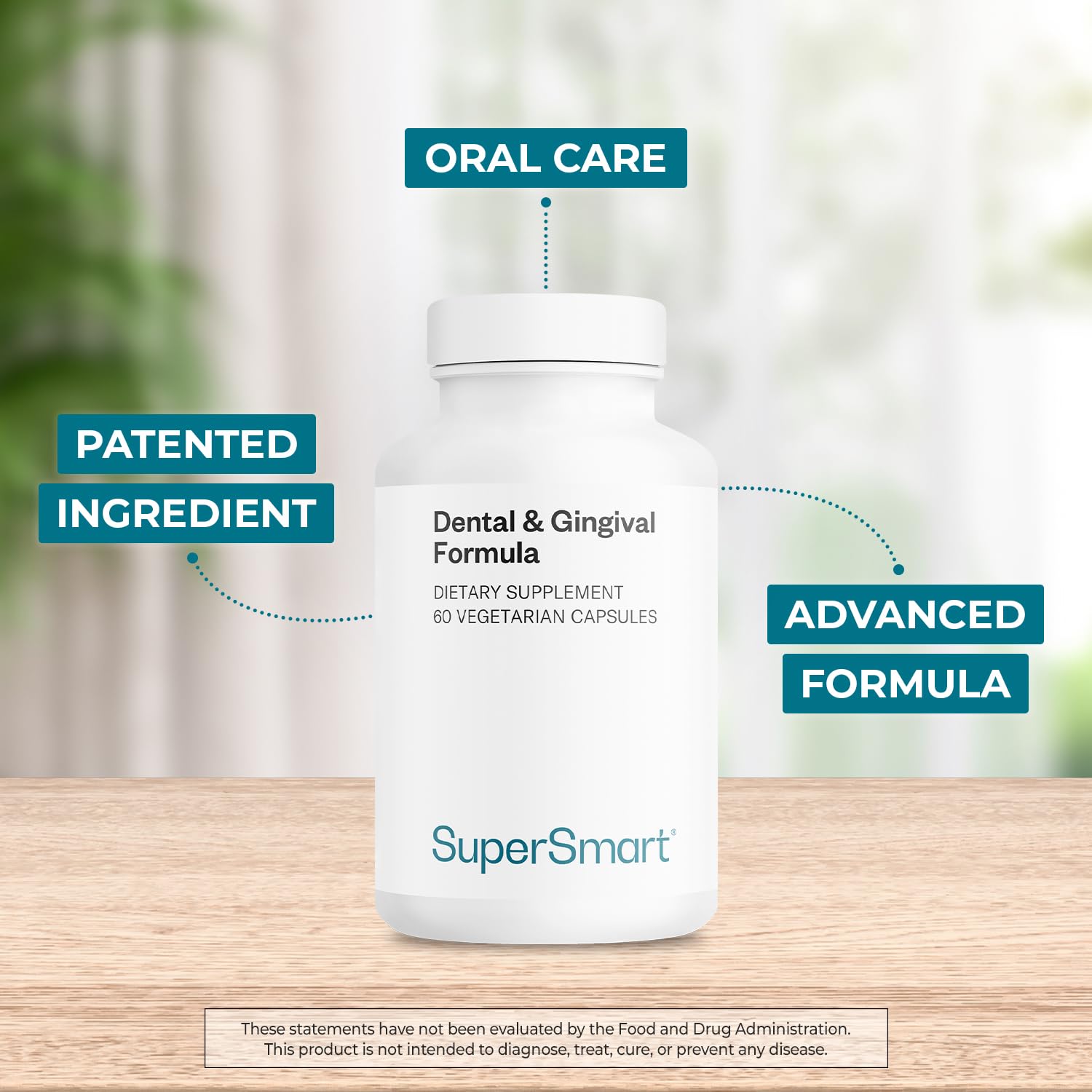 Supersmart - Dental & Gingival Formula (Patented) - Oral Care Supplement - with TEES-10 | Non-GMO & Vegan - 60 Vegetarian Capsules Supersmart uk supplements