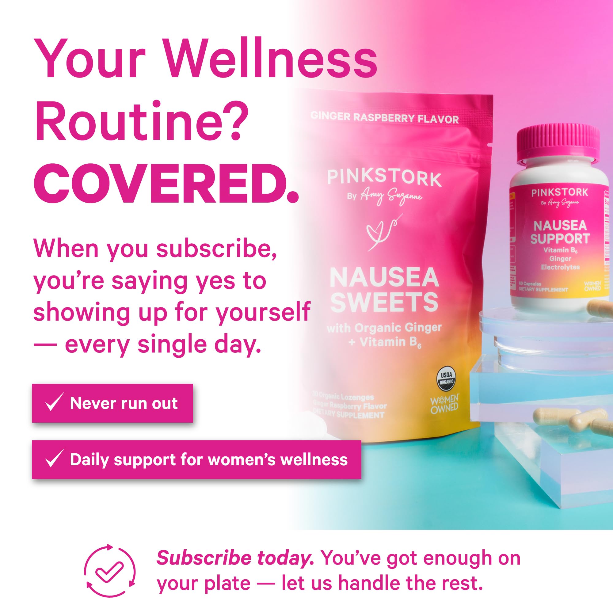 Pink Stork Organic Peppermint Sweets for Morning Sickness and Motion Sickness Support, Added Vitamin B6, 1st Trimester Pregnancy Must Haves - 30 Wrapped Peppermint Candies Pink Stork uk supplements