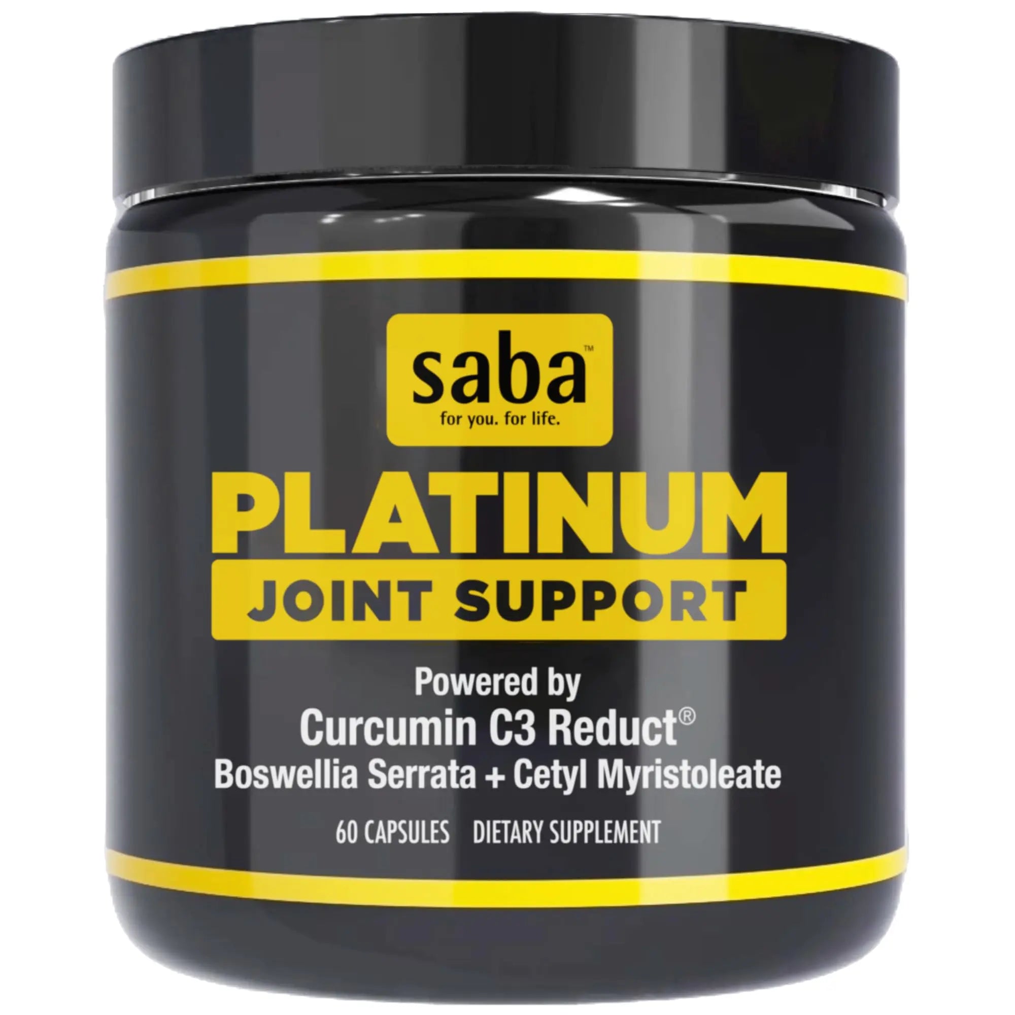 Saba Platinum Joint Support – High Absorption Curcumin C3 Reduct & Boswellia – Fast Acting Turmeric Supplement for Joint Pain Relief, Mobility & Healthy Inflammation Response – 60 Vegan Capsules Saba uk supplements