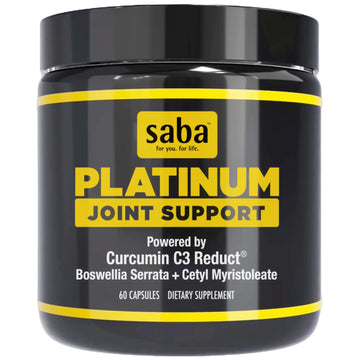 Saba Platinum Joint Support – High Absorption Curcumin C3 Reduct & Boswellia – Fast Acting Turmeric Supplement for Joint Pain Relief, Mobility & Healthy Inflammation Response – 60 Vegan Capsules Saba uk supplements