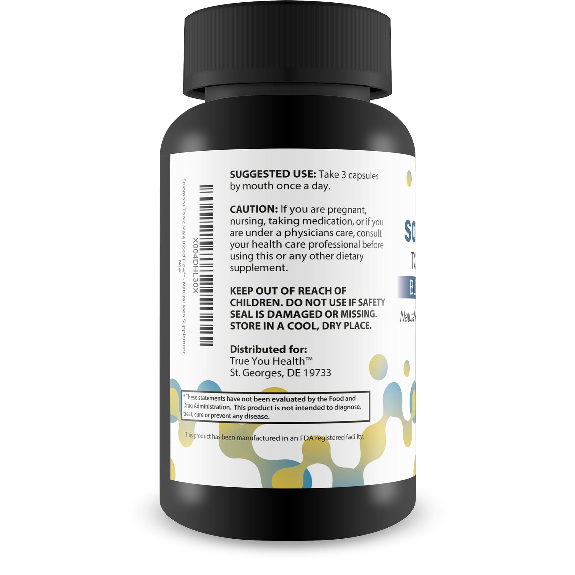 Solomons Tonic - Our Best Mens Blood Flow Supplement - Good Blood Flow Support - Male Blood Flow Capsules - Max Blood Flow Pills - Blood Circulation Supplements for Men - Male Blood Circulation Pills True You Health uk supplements