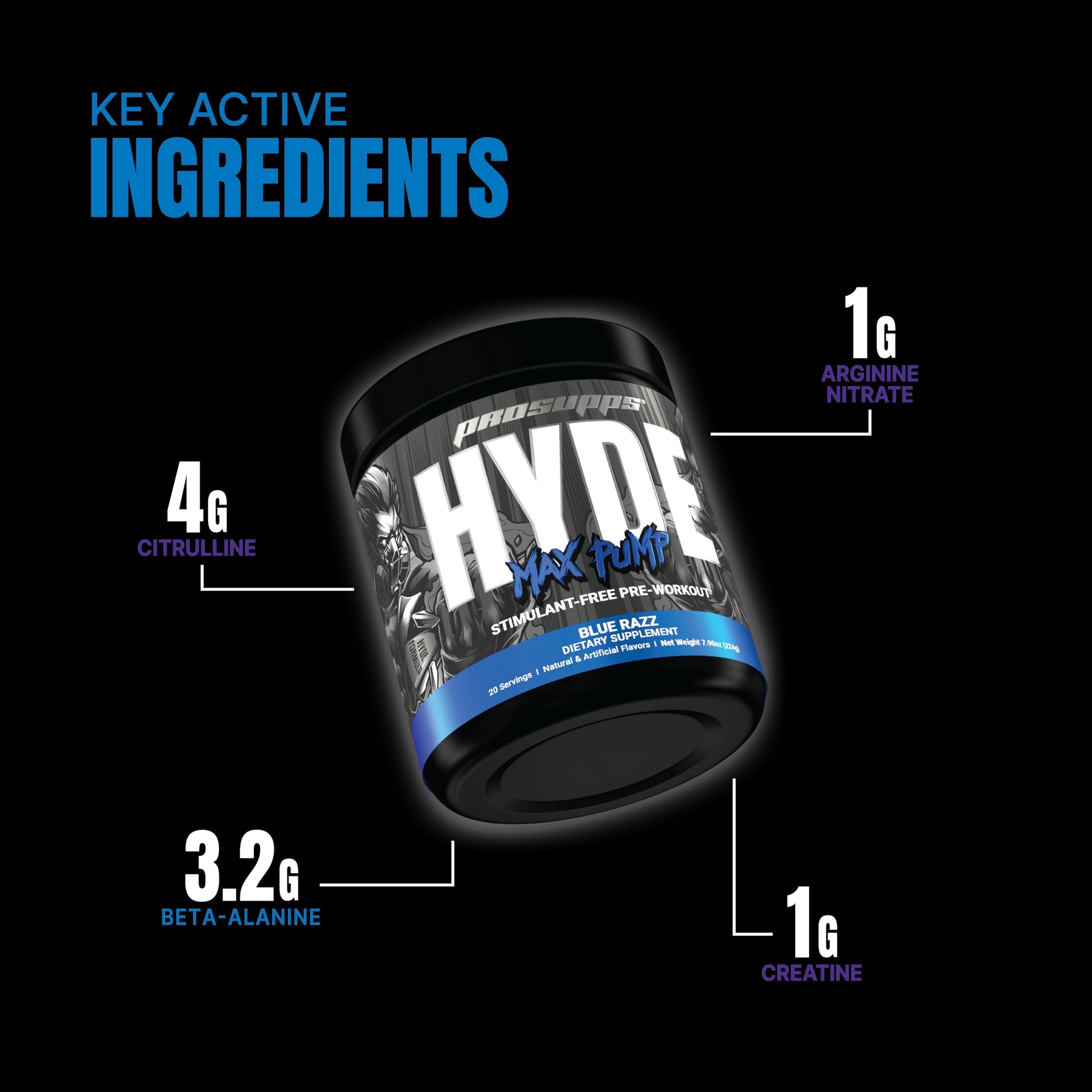 PROSUPPS Hyde Max Pump Pre Workout for Men and Women - Nitric Oxide Supplement PROSUPPS uk supplements