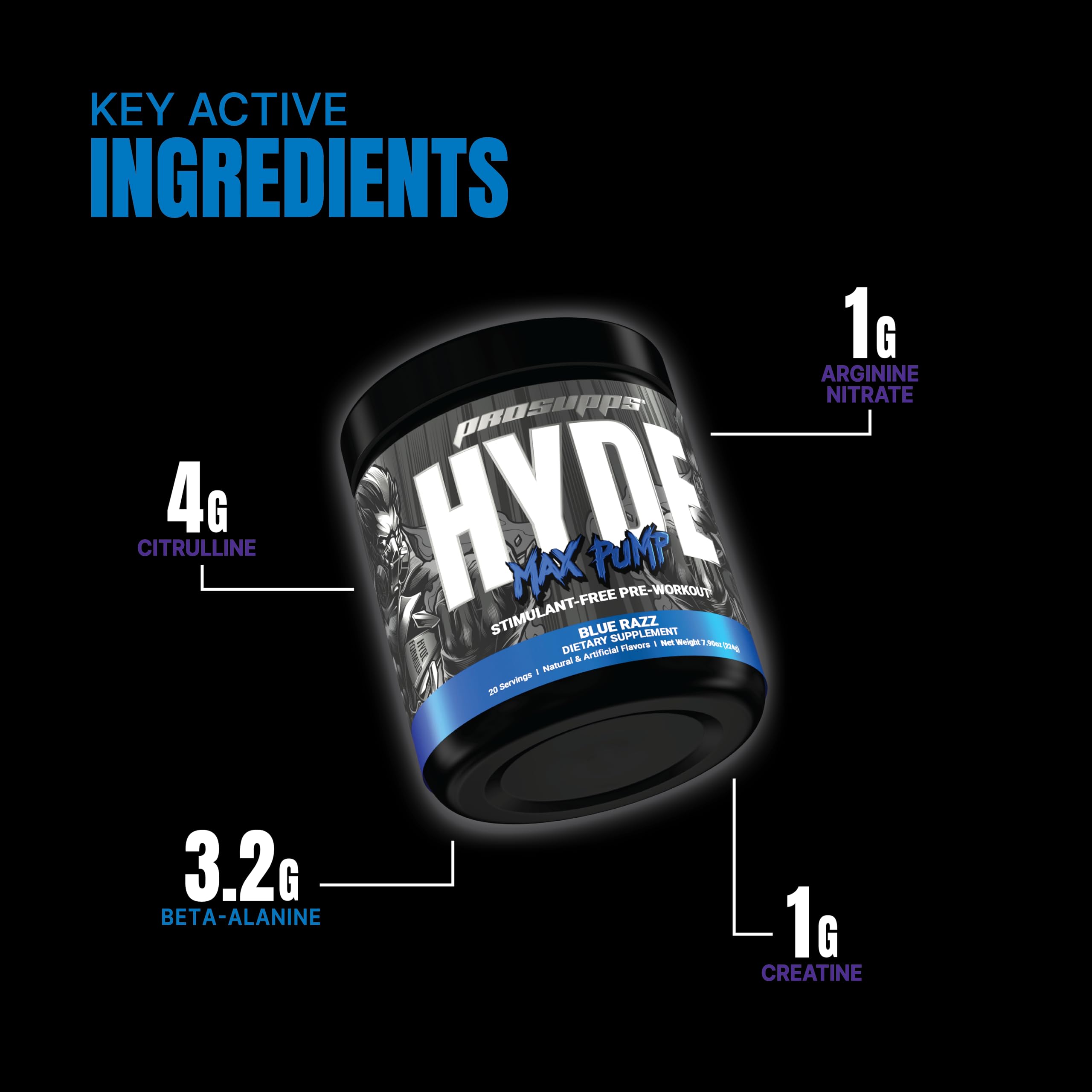 PROSUPPS Hyde Max Pump Pre Workout for Men and Women - Nitric Oxide Supplement PROSUPPS uk supplements