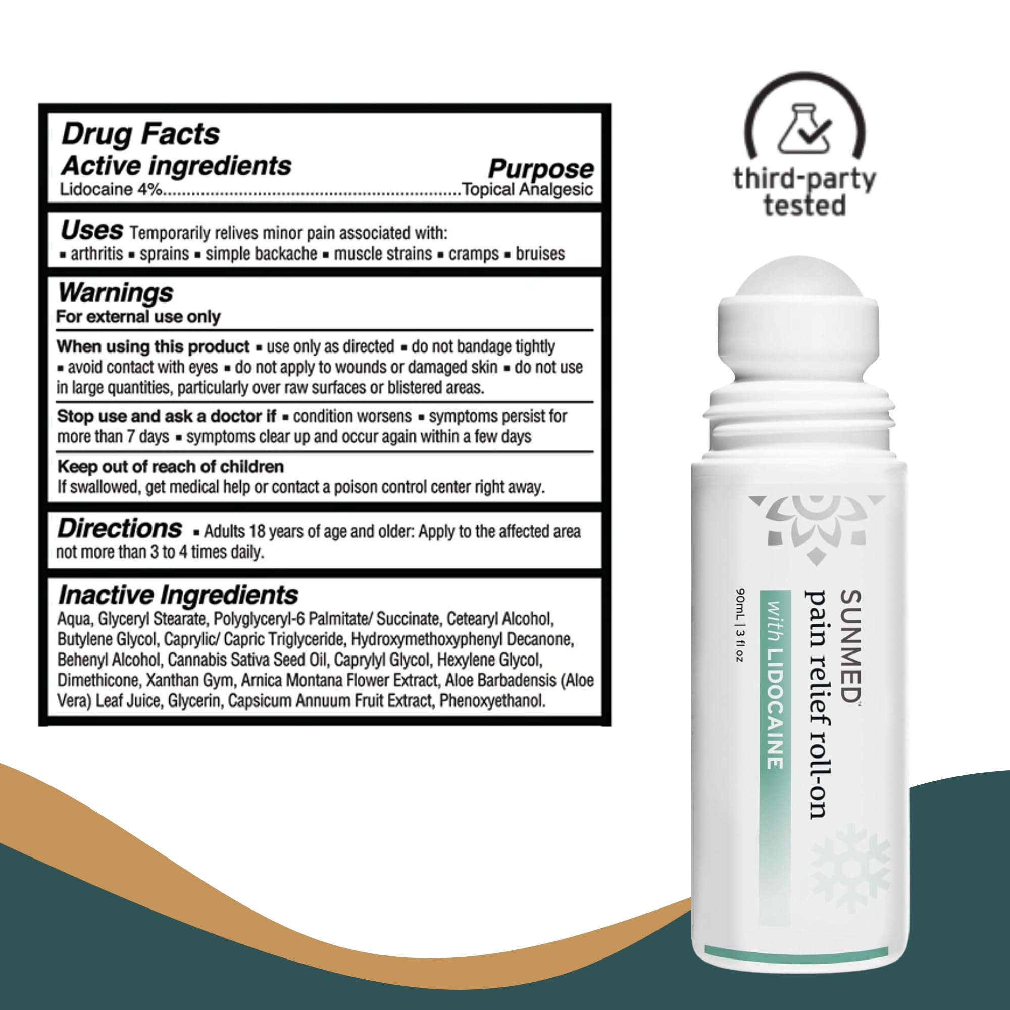SUNMED Lidocaine 4% Roll-On Pain Relief – Targeted Topical Hemp Oil Extract for Muscle, Joint & Discomfort Relief – Portable Recovery Solution for Athletes – Quick Numbing Action, 3oz SUNMED uk supplements
