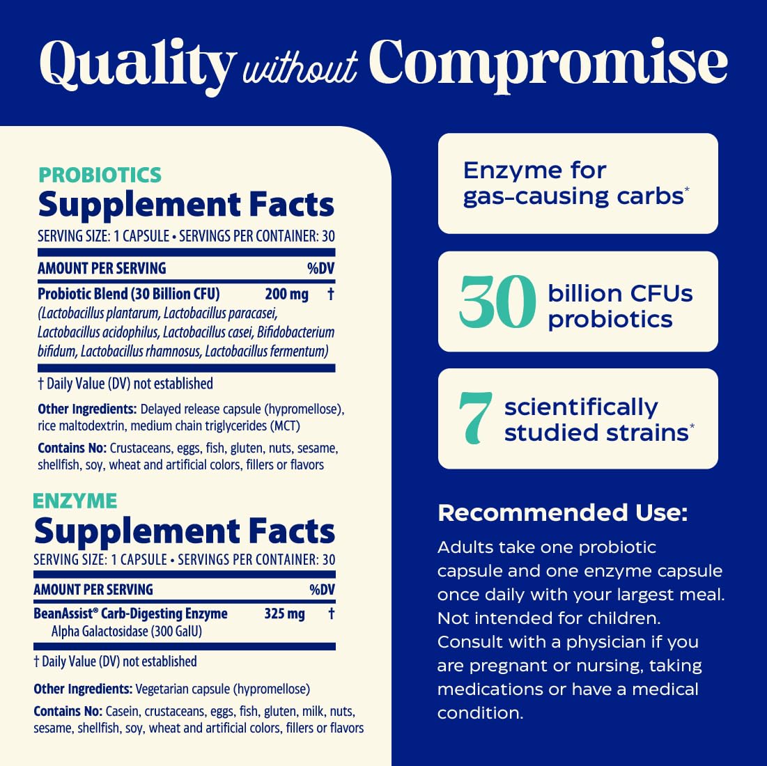 Enzymedica Dinner Duo for Gas & Bloating – Probiotics + Digestive Enzyme Packets for Occasional Gas, 30B CFU of 7 Live Strains, Vegetarian – 30 Daily Packs Enzymedica uk supplements