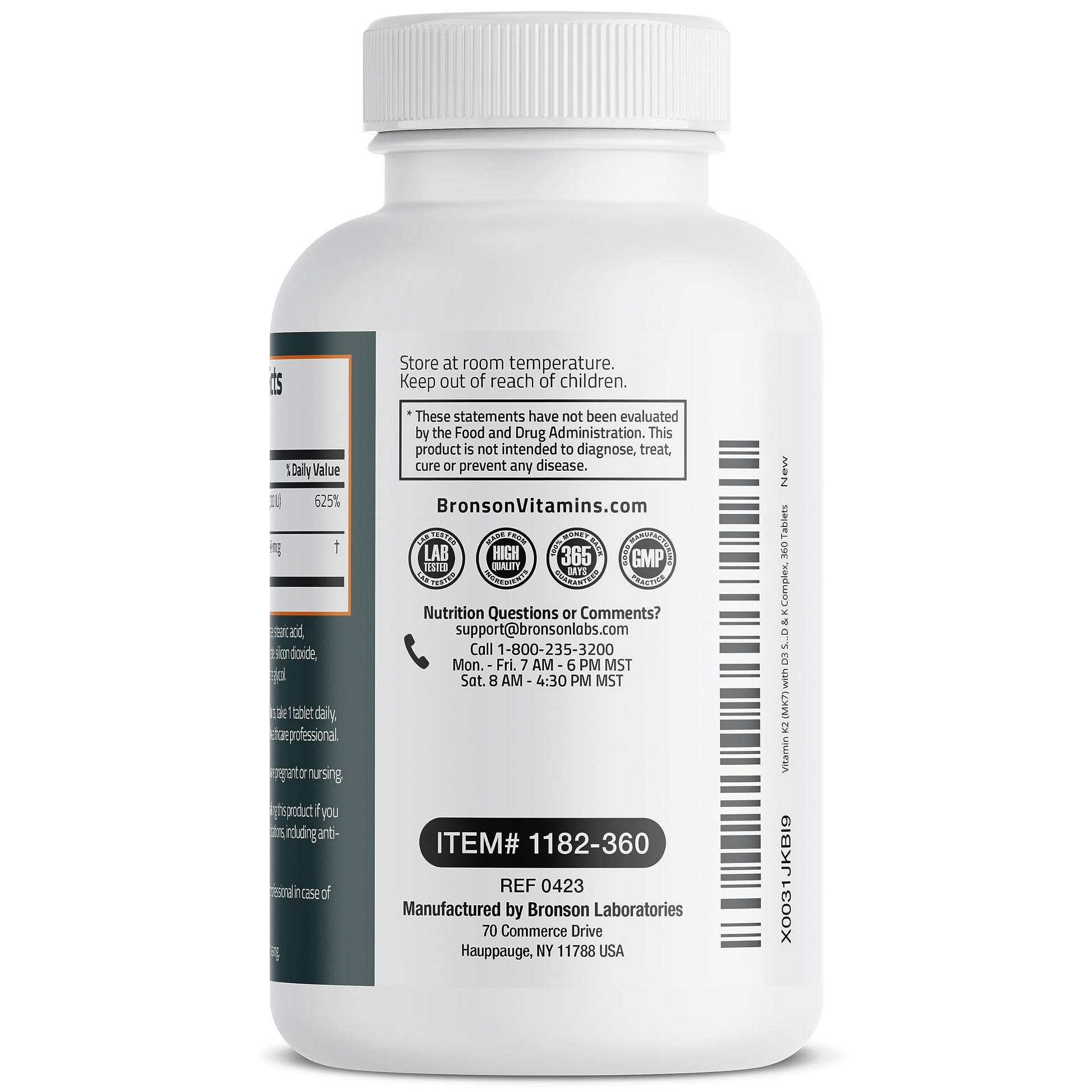 Bronson Basics Vitamin K2 D3 (MK7) Supplement Non-GMO Formula 5000IU (125 mcg) Bronson uk supplements