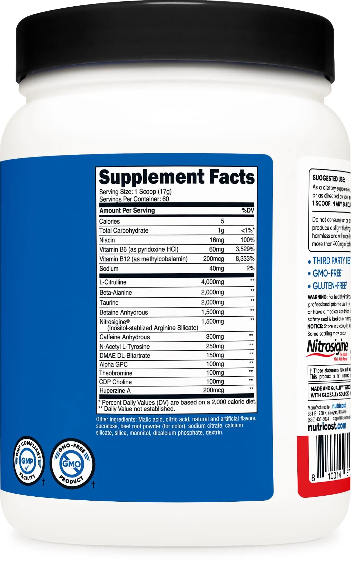 Nutricost Pre-X Xtreme Pre-Workout Complex Powder, Fruit Punch, 60 Servings, Vegetarian, Non-GMO and Gluten Free Nutricost uk supplements