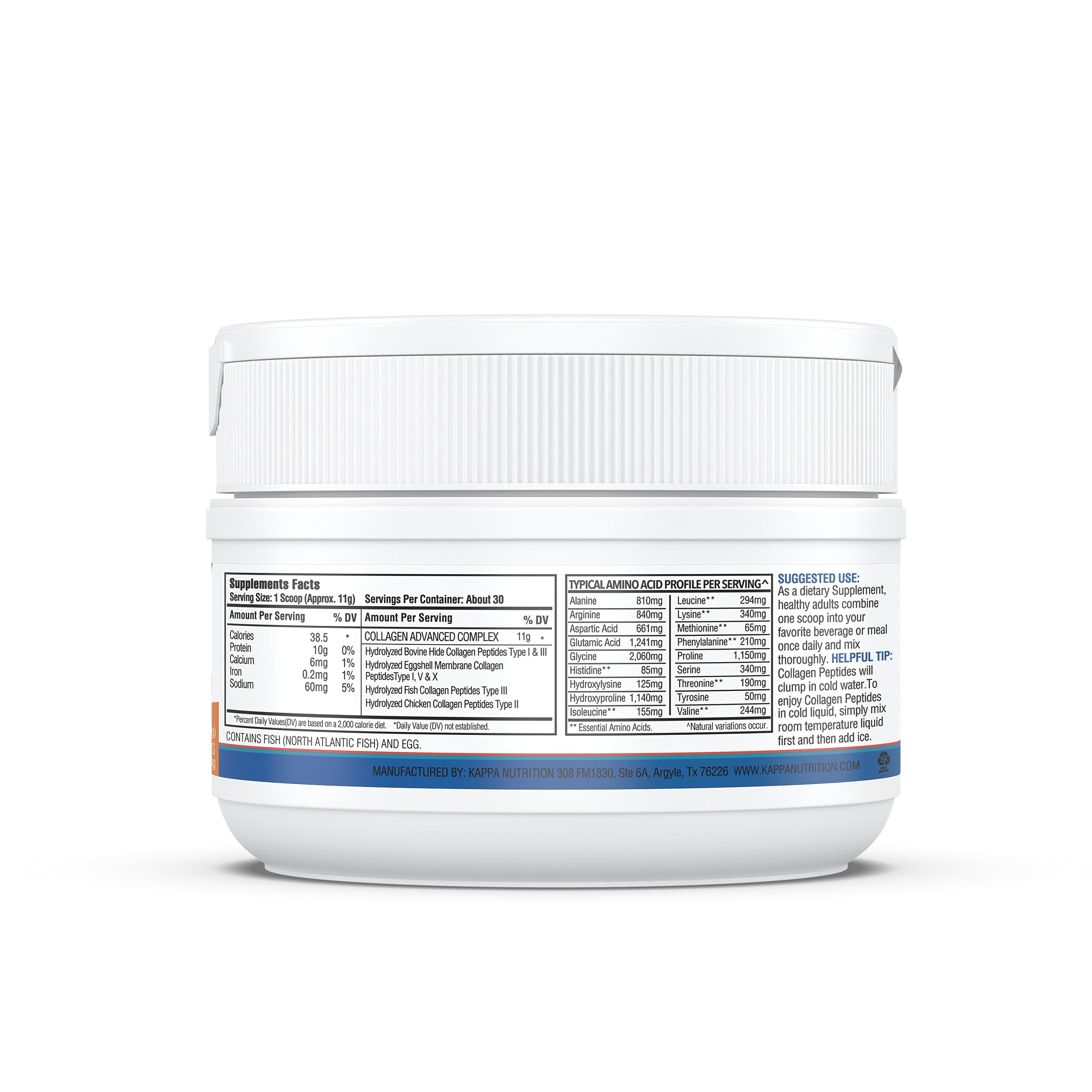 KAPPA NUTRITION Collagen Peptides Powder, 5 in 1 Multi-Collagen Advanced Complex with Hydrolyzed Collagen Peptides, Supports Skin, Hair, Nails, Joints & Bones / 30 Servings KAPPA NUTRITION uk supplements