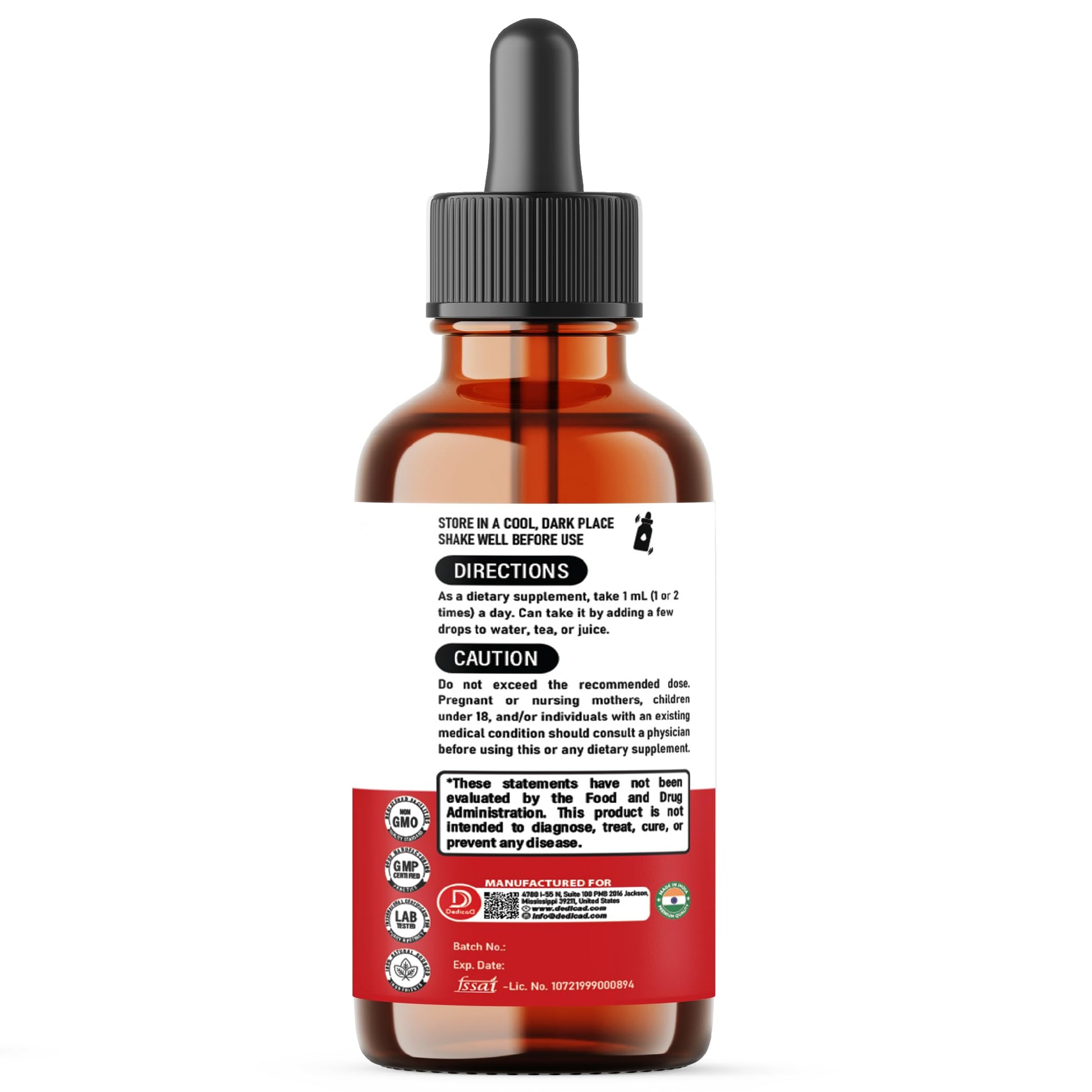 DEDICAD 12in1 Wormwood Liquid Drops Added Black Walnut, Whole Cloves and 9 More Herbs - 2 Fl Oz - 60 Days Supply - Mint Flavor DEDICAD uk supplements