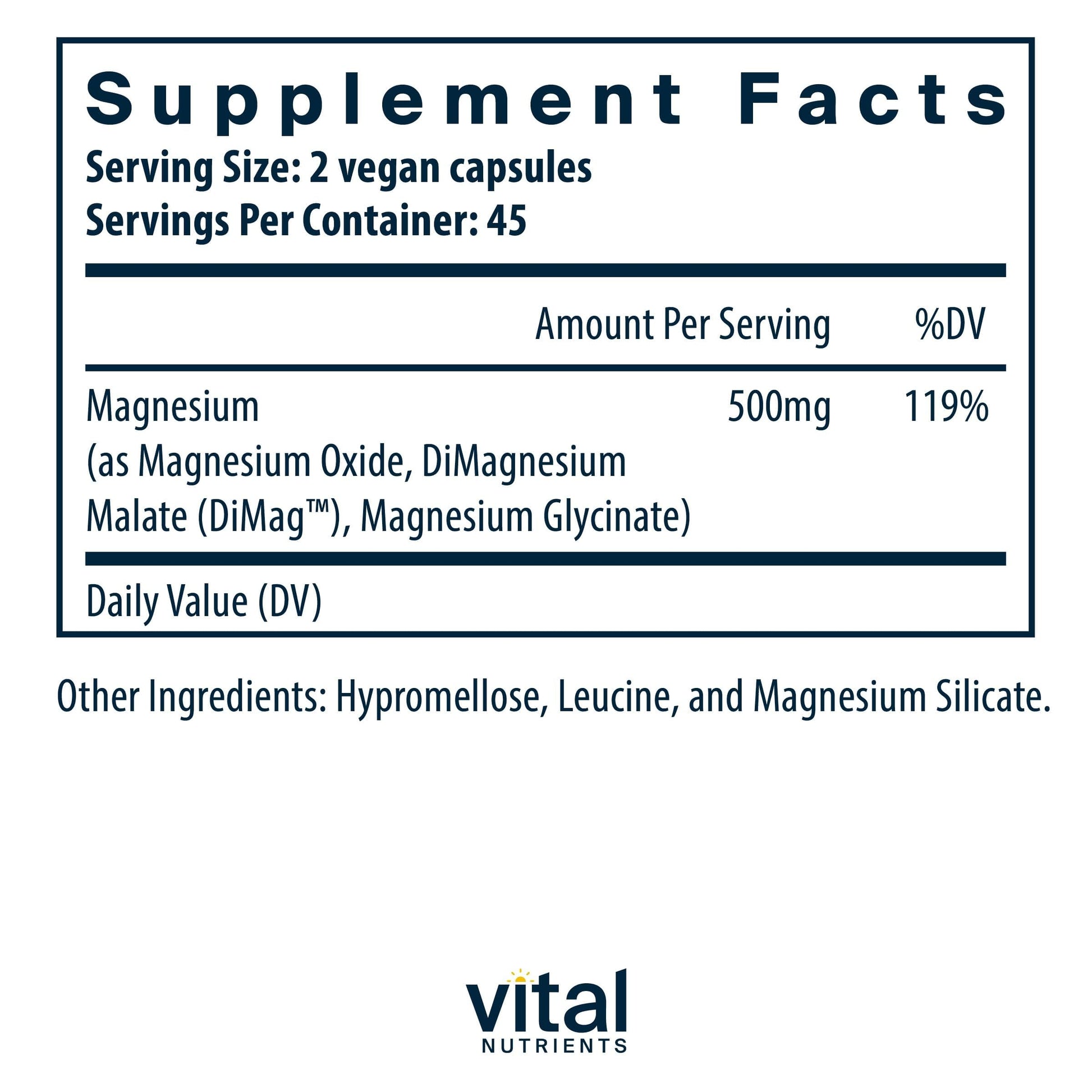 Vital Nutrients Triple Magnesium Complex Supplement | Vegan Magnesium Glycinate, Malate & Oxide 250mg | Easily Absorbed Magnesium Supplement for Stress, Muscle, Heart, Bone Support | 90 Capsules Vital Nutrients uk supplements