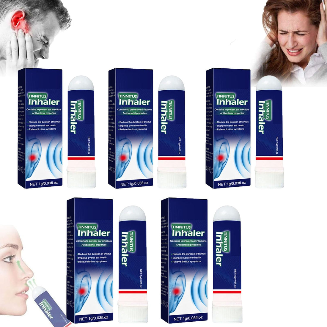 3/5/8PCS Echo Ease Tinnitus Inhaler, Tinnitus Relief for Ringing Ears Device, Auricalm Tinnitus Dailebao uk supplements