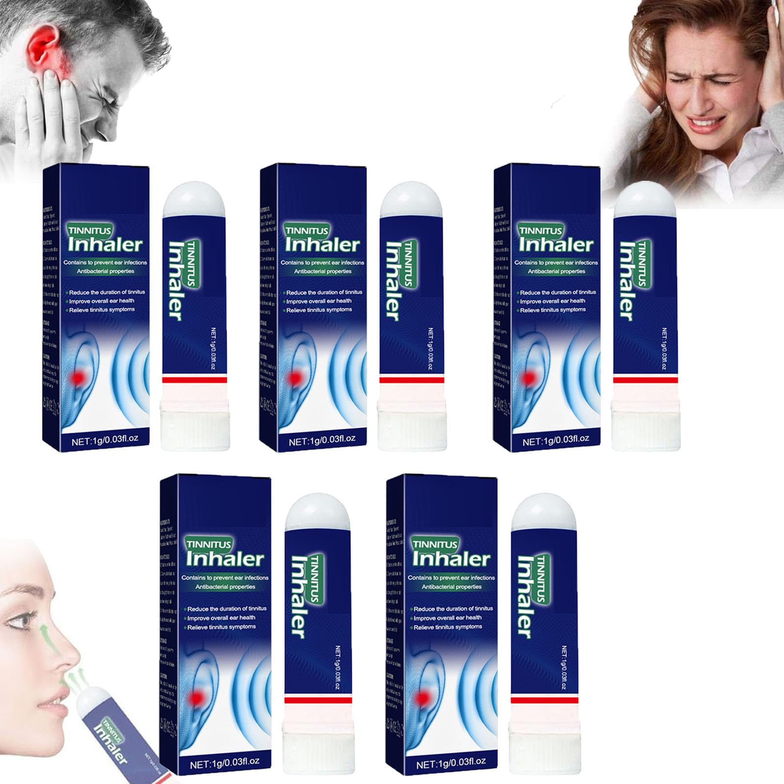 3/5/8PCS Echo Ease Tinnitus Inhaler, Tinnitus Relief for Ringing Ears Device, Auricalm Tinnitus Dailebao uk supplements