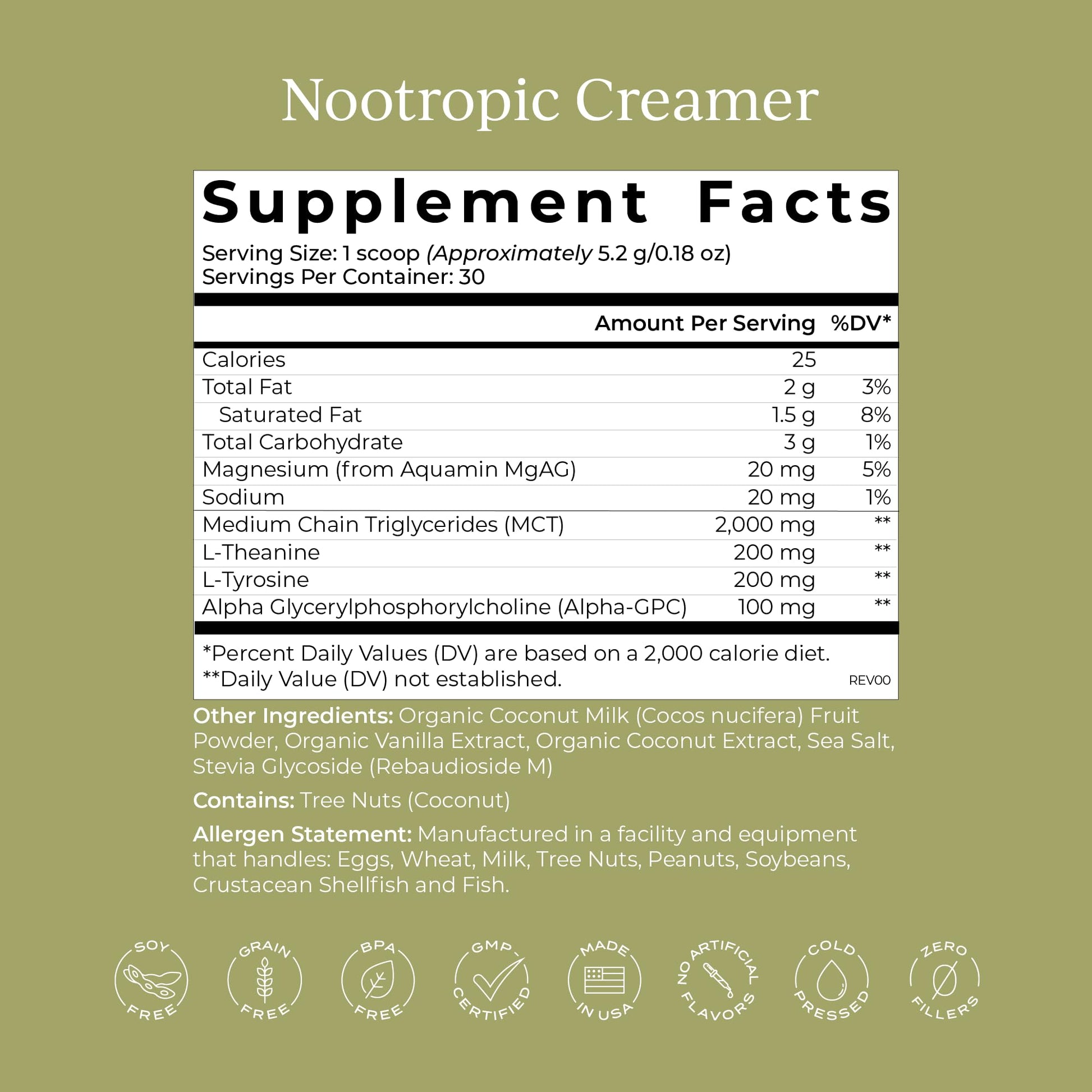 CYMBIOTIKA Nootropic Creamer – MCT Oil, Alpha GPC, L-Theanine – Keto, Vegan, Sugar-Free Coffee Creamer for Focus, Energy & Mental Clarity – Coconut Vanilla Flavor, 30 Servings CYMBIOTIKA uk supplements