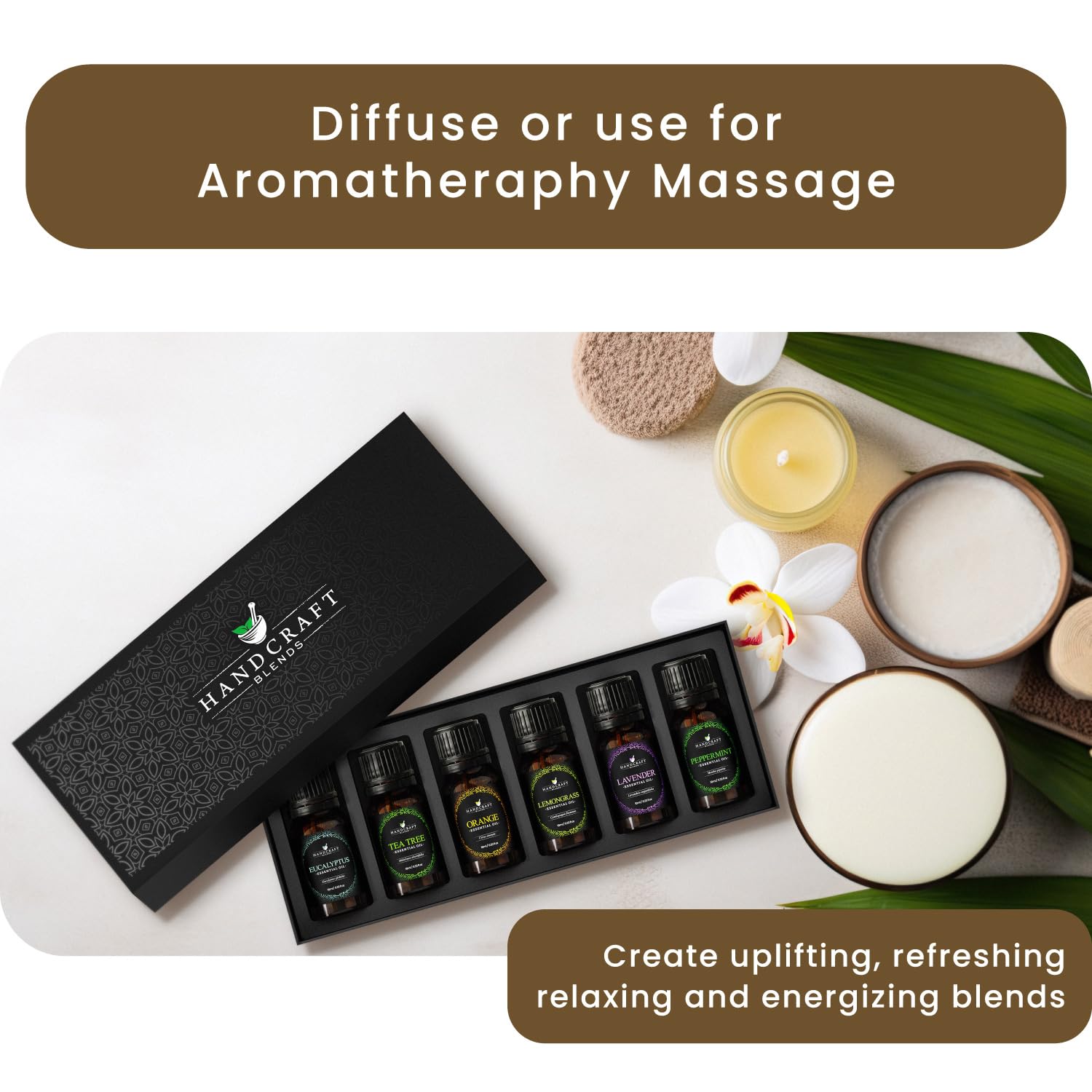 Handcraft Essential Oils Set – Top 6 Essential Oil Diffuser Oils for Home, Candle Making, Aromatherapy Oils Handcraft Blends uk supplements