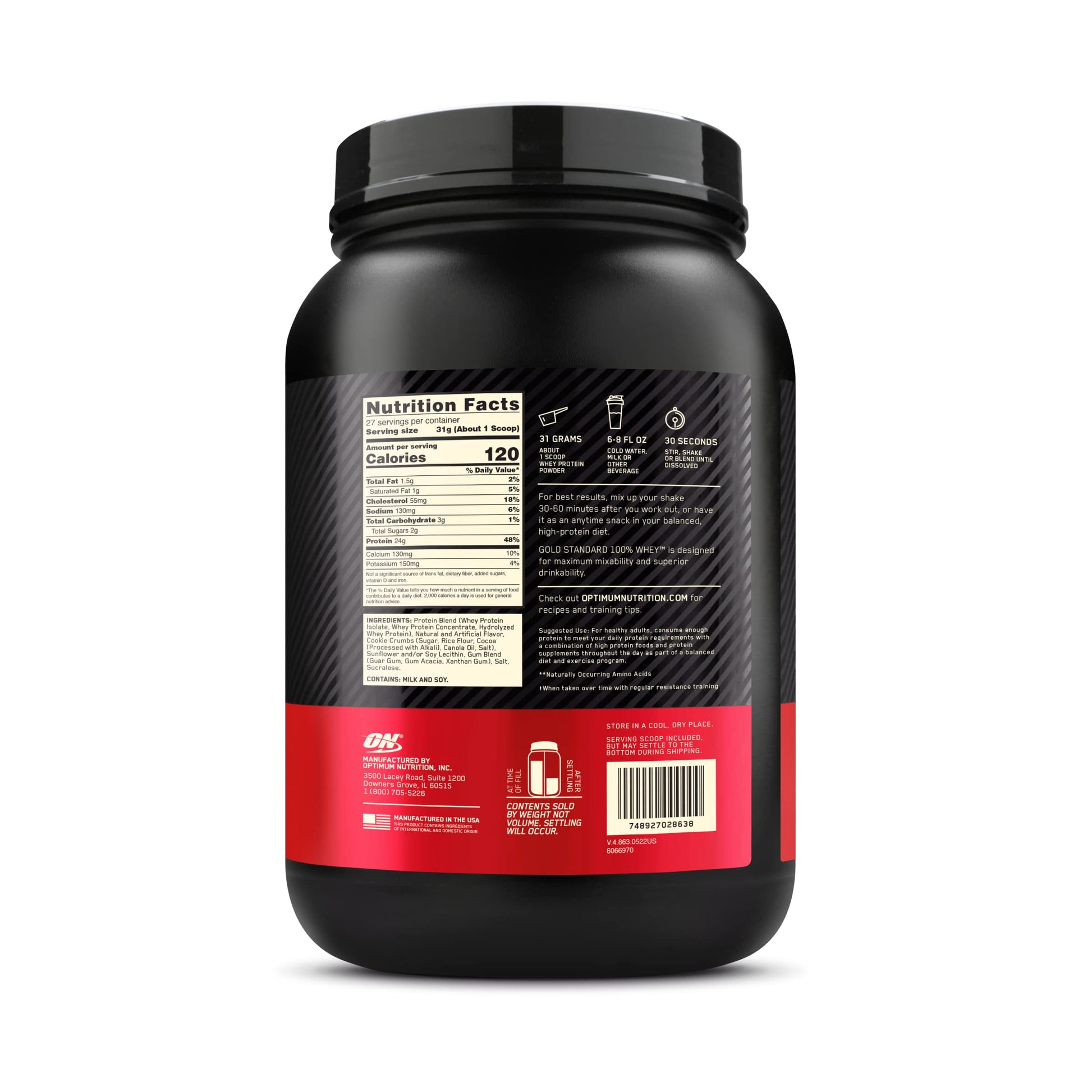 Optimum Nutrition Gold Standard 100% Whey Protein Powder, Cookies & Cream Optimum Nutrition uk supplements