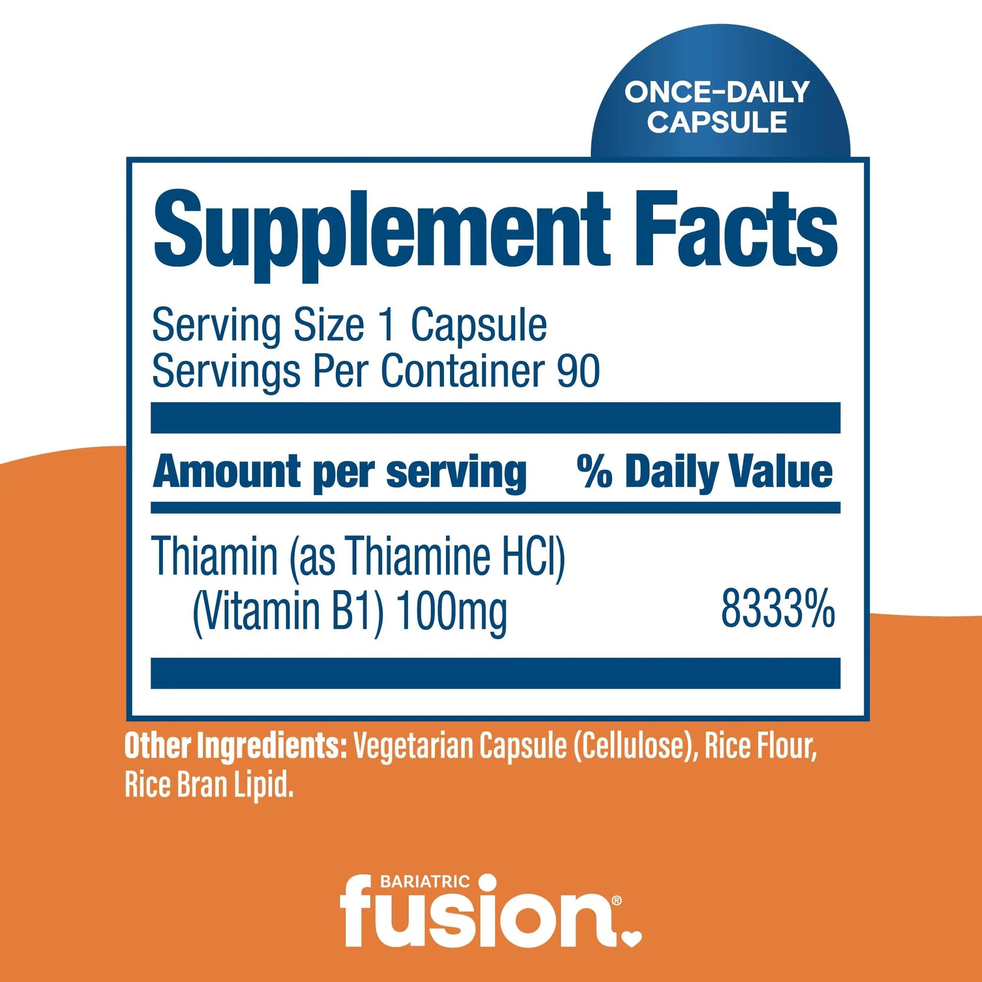 Bariatric Fusion Vitamin B1(Thiamine) for Bariatric Surgery Patients Including Gastric Bypass & Sleeve Gastrectomy, Easy to Swallow Capsule, 90 Count Bariatric Fusion uk supplements