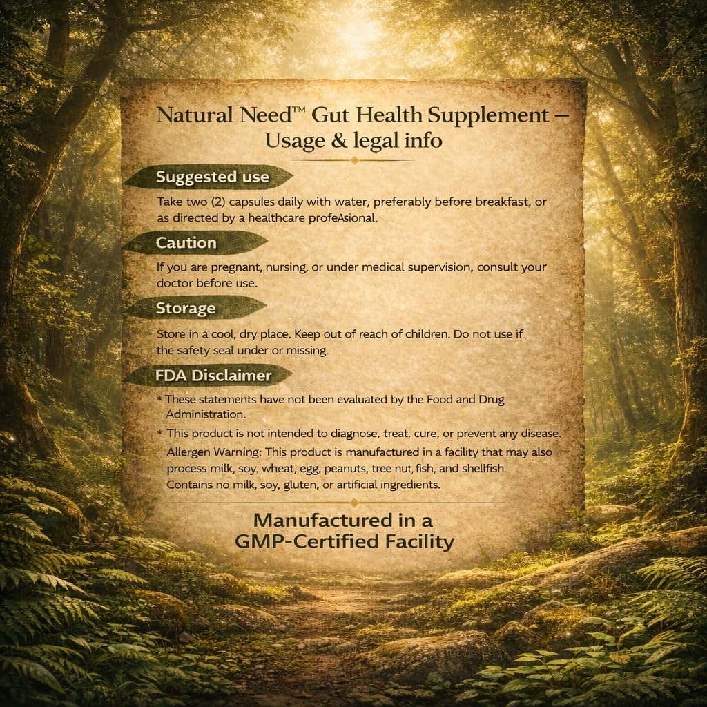 NATURAL NEED™ Gut Health – 5-in-1 Formula with Probiotics, Prebiotics, Postbiotics, Enzymes & Vitamins (C,D3,B12,Zinc) – Delayed Release Capsule – Supports Overall Digestion, Immunity & Gut – 60 Vegan NATURAL NEED uk supplements