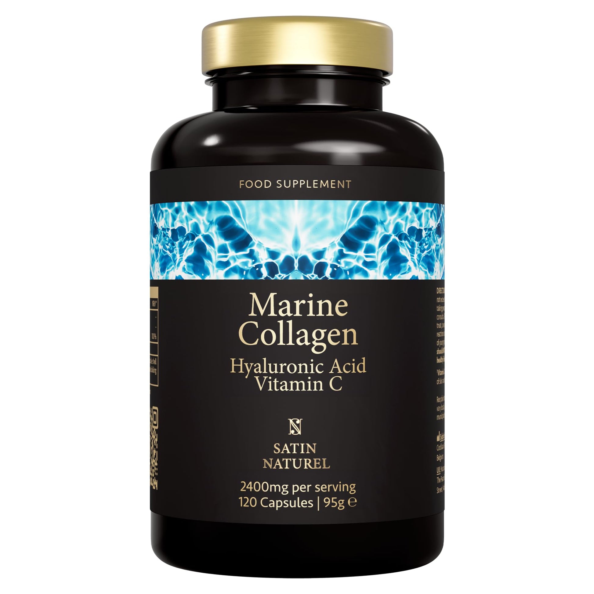 Marine Collagen Capsules with Hyaluronic Acid + Vitamin C 2400mg - High Strength Collagen SatinNaturel uk supplements