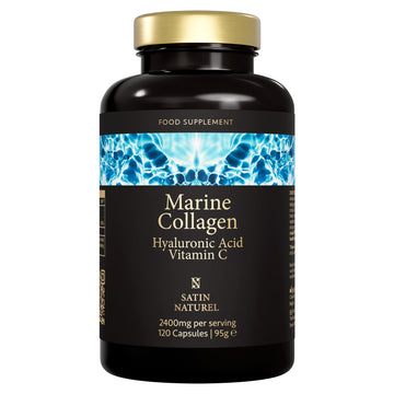 Marine Collagen Capsules with Hyaluronic Acid + Vitamin C 2400mg - High Strength Collagen SatinNaturel uk supplements
