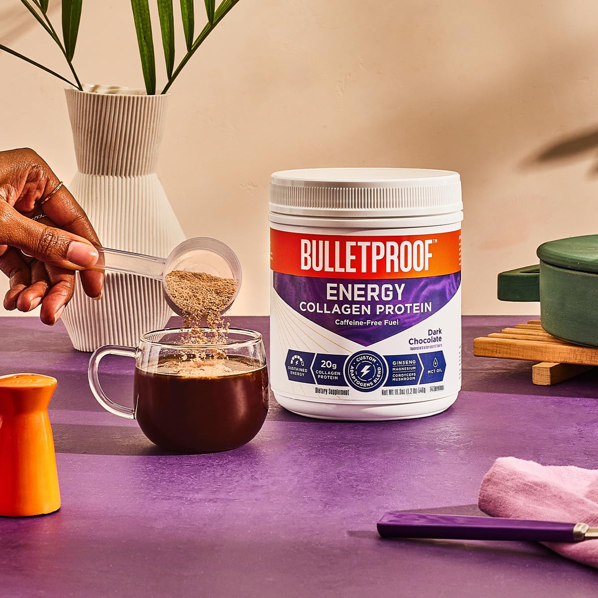Bulletproof Dark Chocolate Energy Collagen Protein, 19.3 Ounces, Caffeine-Free Fuel Bulletproof uk supplements