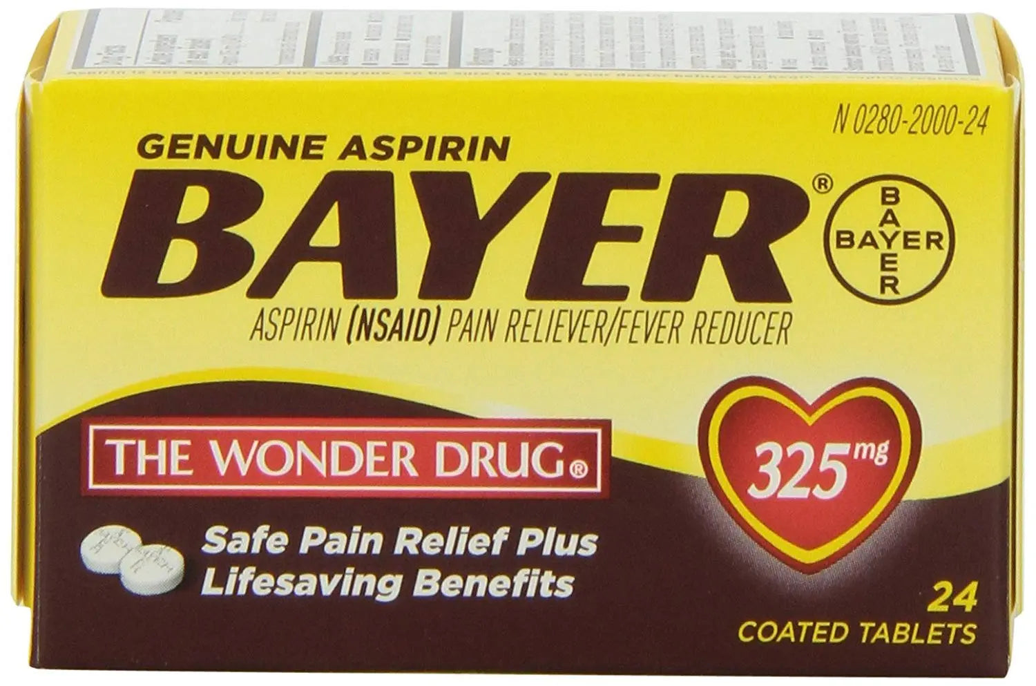 Genuine Bayer Aspirin 325mg Tablets, 24-Count (Pack of 2) Bayer uk supplements