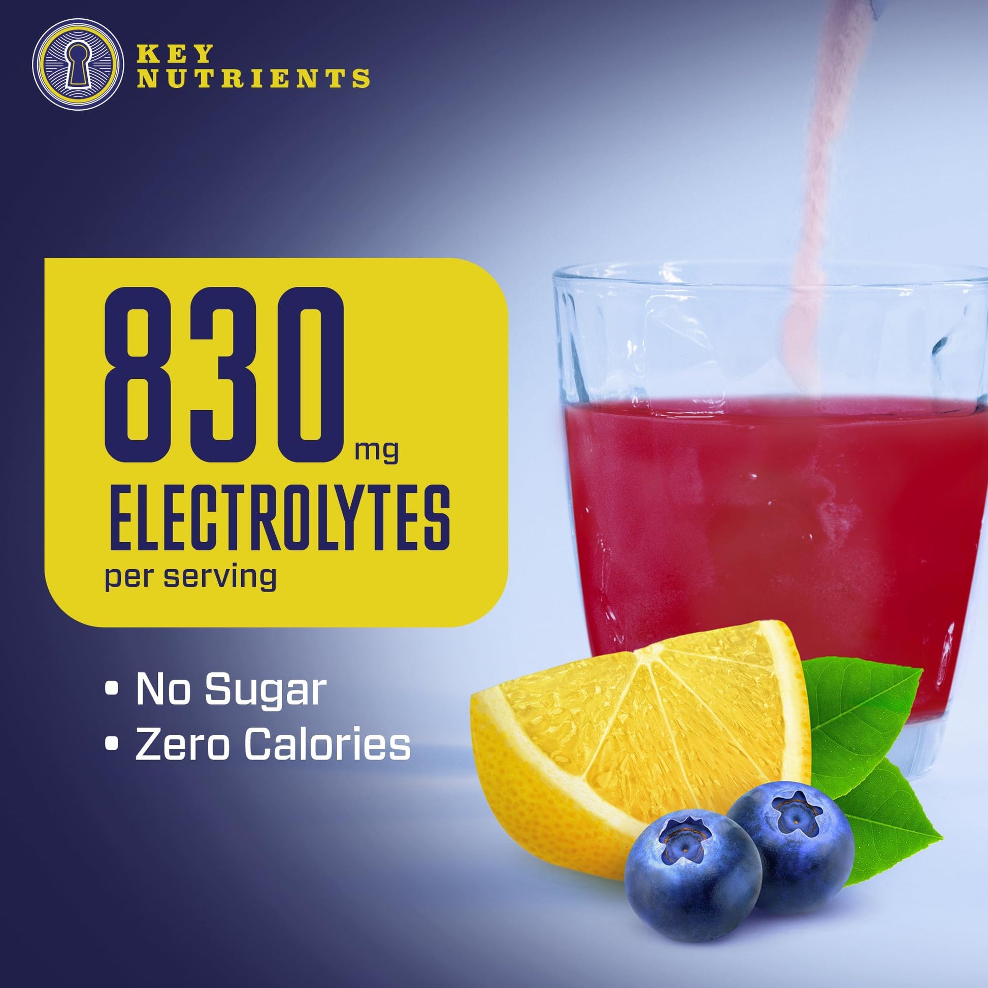 KEY NUTRIENTS Multivitamin Electrolytes Powder No Sugar - Fresh Blueberry Lemonade KEY NUTRIENTS uk supplements