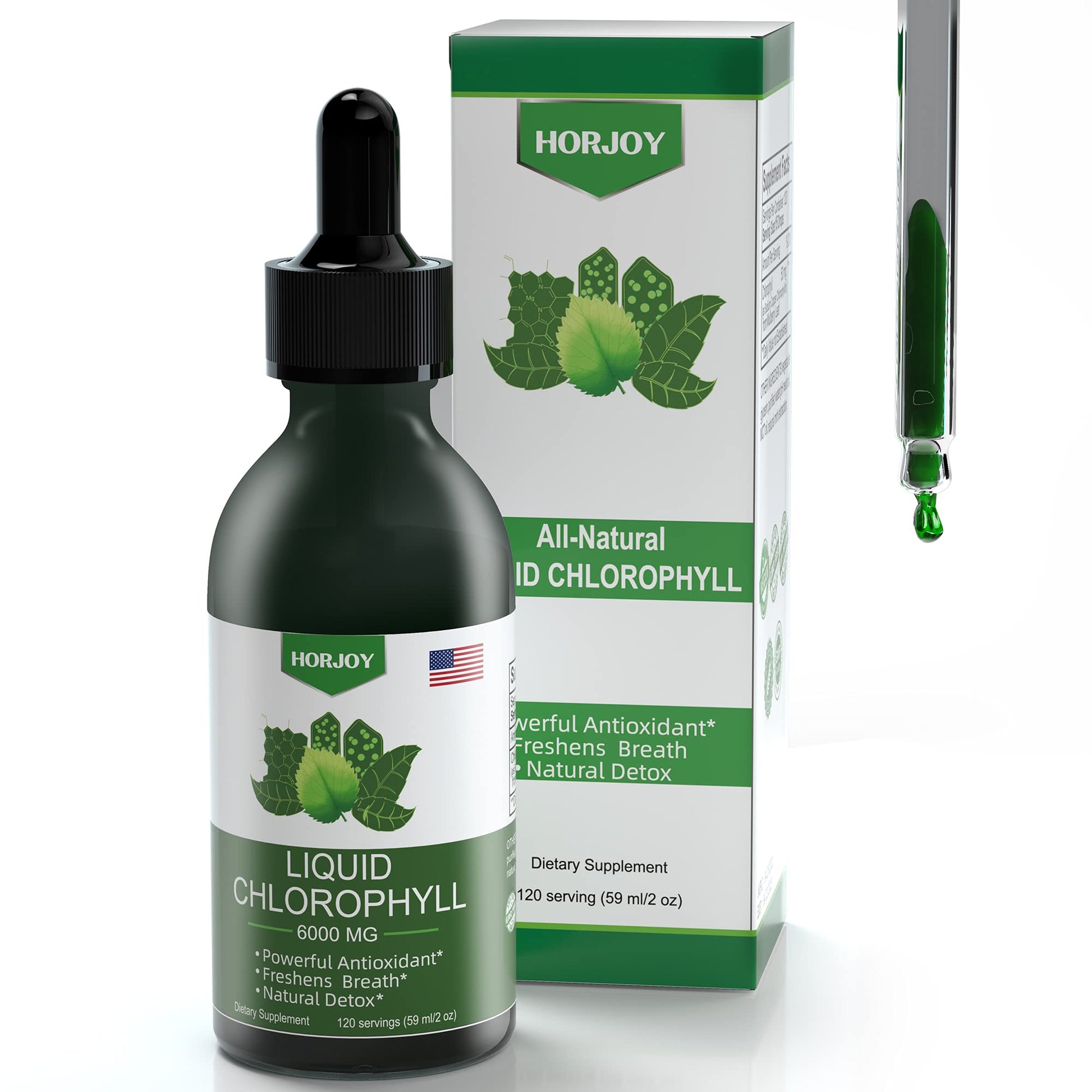 Chlorophyll Liquid Drops - 100% Natural Energy Booster and Immune Support - Internal Horjoy uk supplements