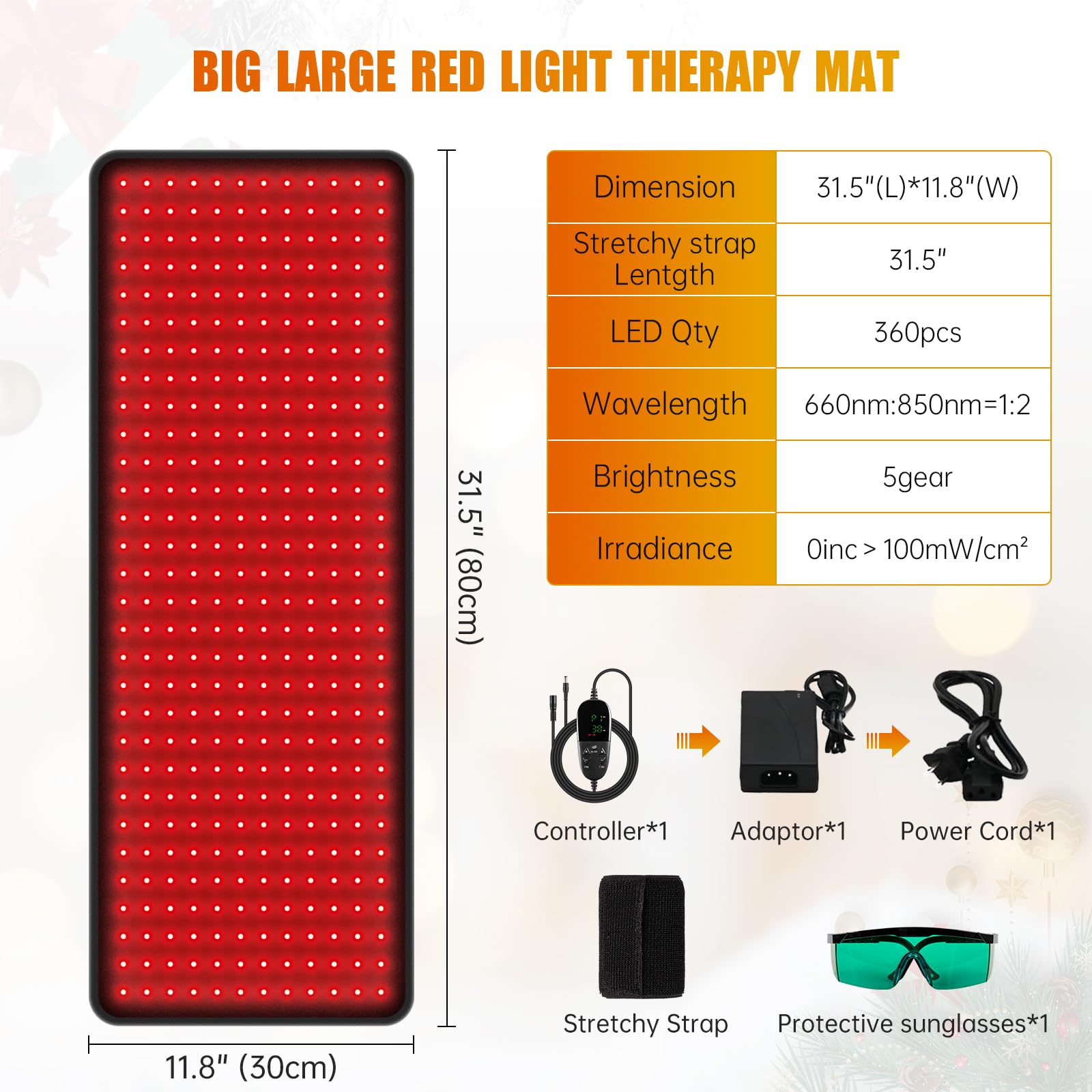 LED Red Light Therapy Pad Upgraded Large Size 660nm Red Light and 850nm Near Infrared Light AOCAAUP uk supplements