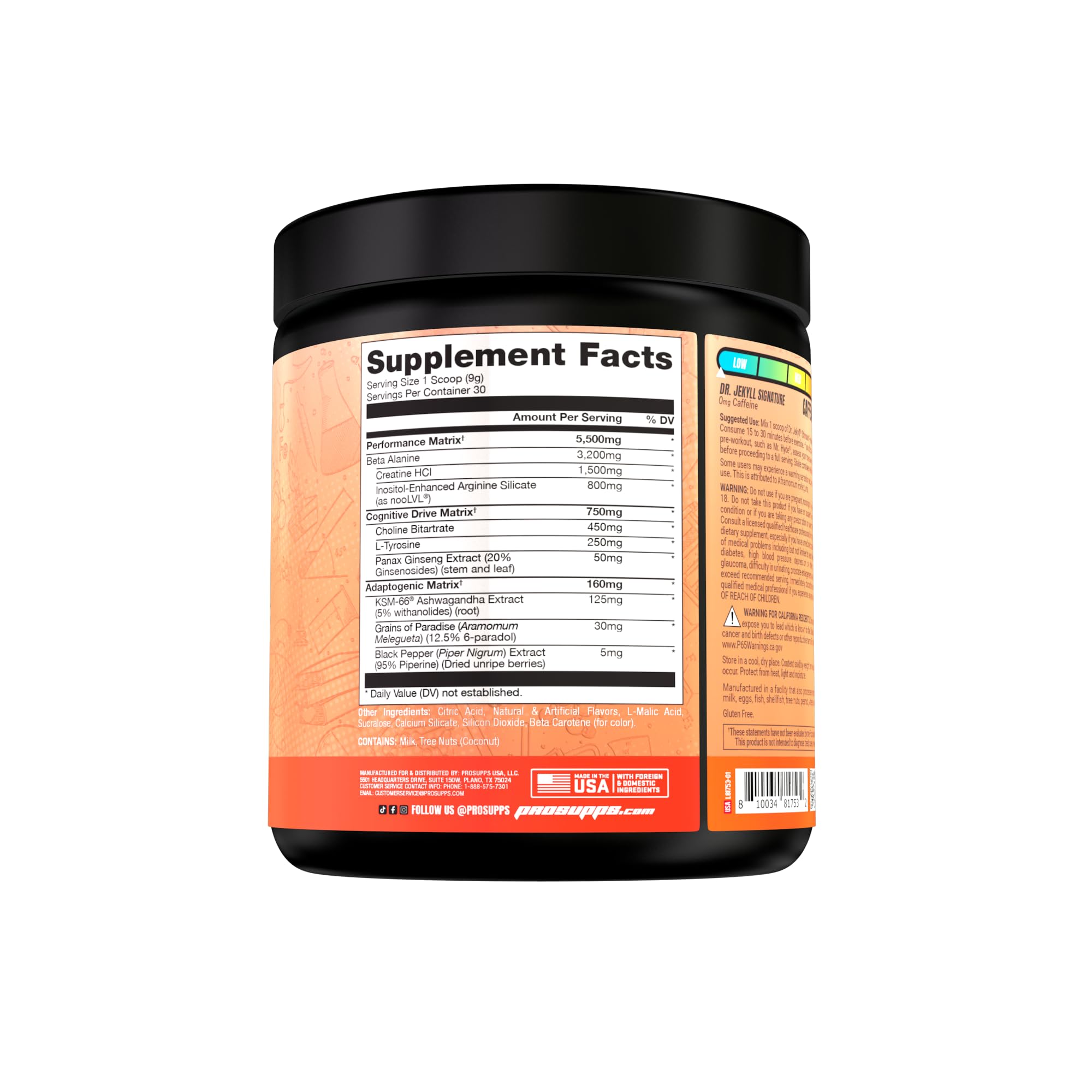 PROSUPPS Dr. Jekyll Signature Pre-Workout Powder, Stimulant & Caffeine Free, Intense PROSUPPS uk supplements