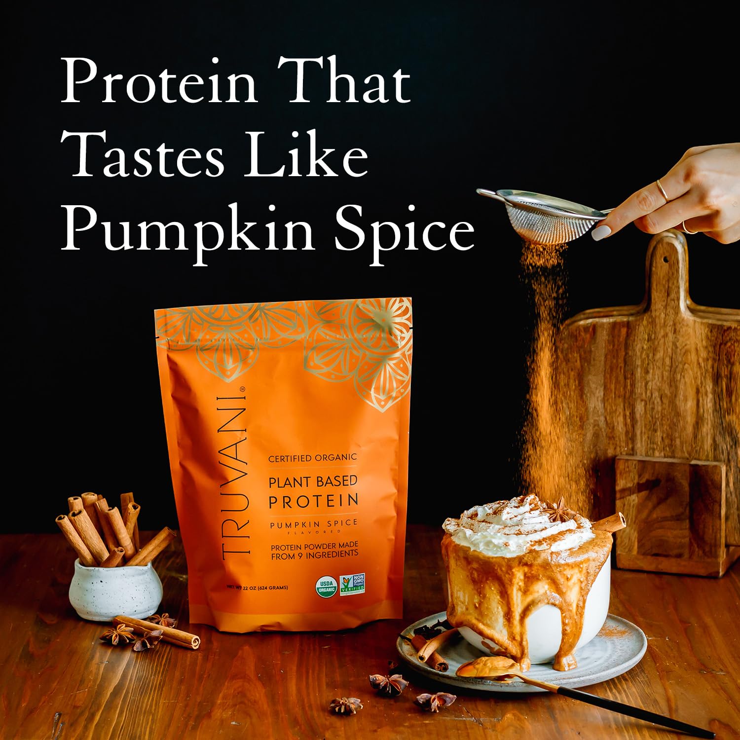Truvani Organic Vegan Protein Powder Pumpkin Spice - 20g of Plant Based Protein Truvani uk supplements