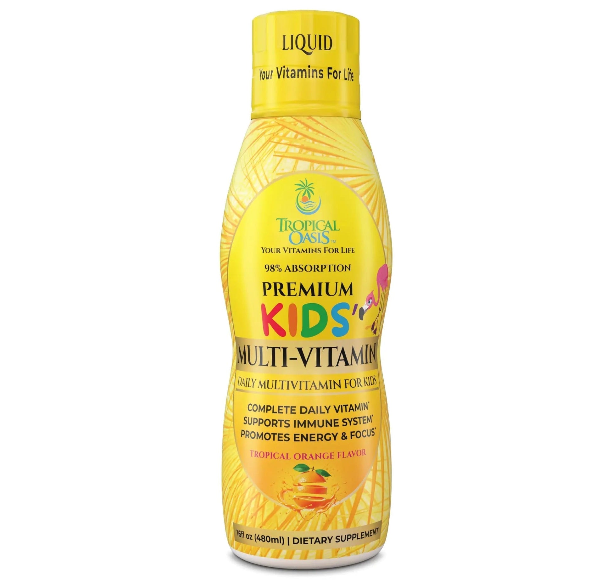 Premium Liquid Multivitamin For Kids | Sugar Free Kids Vitamins | 100% DV of 14 Vitamins for Kids | Multivitamin for Children Ages 4+ | Tropical Oasis uk supplements