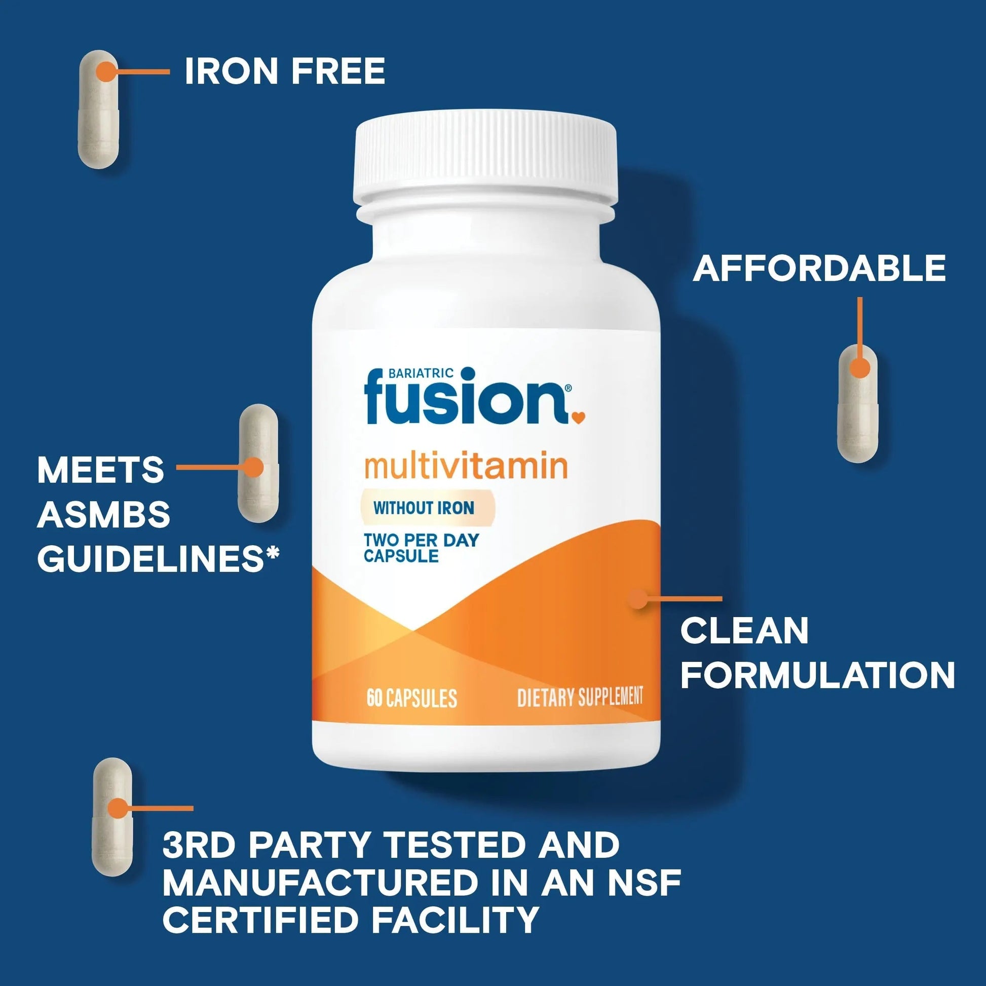 Bariatric Fusion Bariatric Multivitamin Without Iron | Post Bariatric Surgery Patients | Iron Free Bariatric Vitamin Bariatric Fusion uk supplements