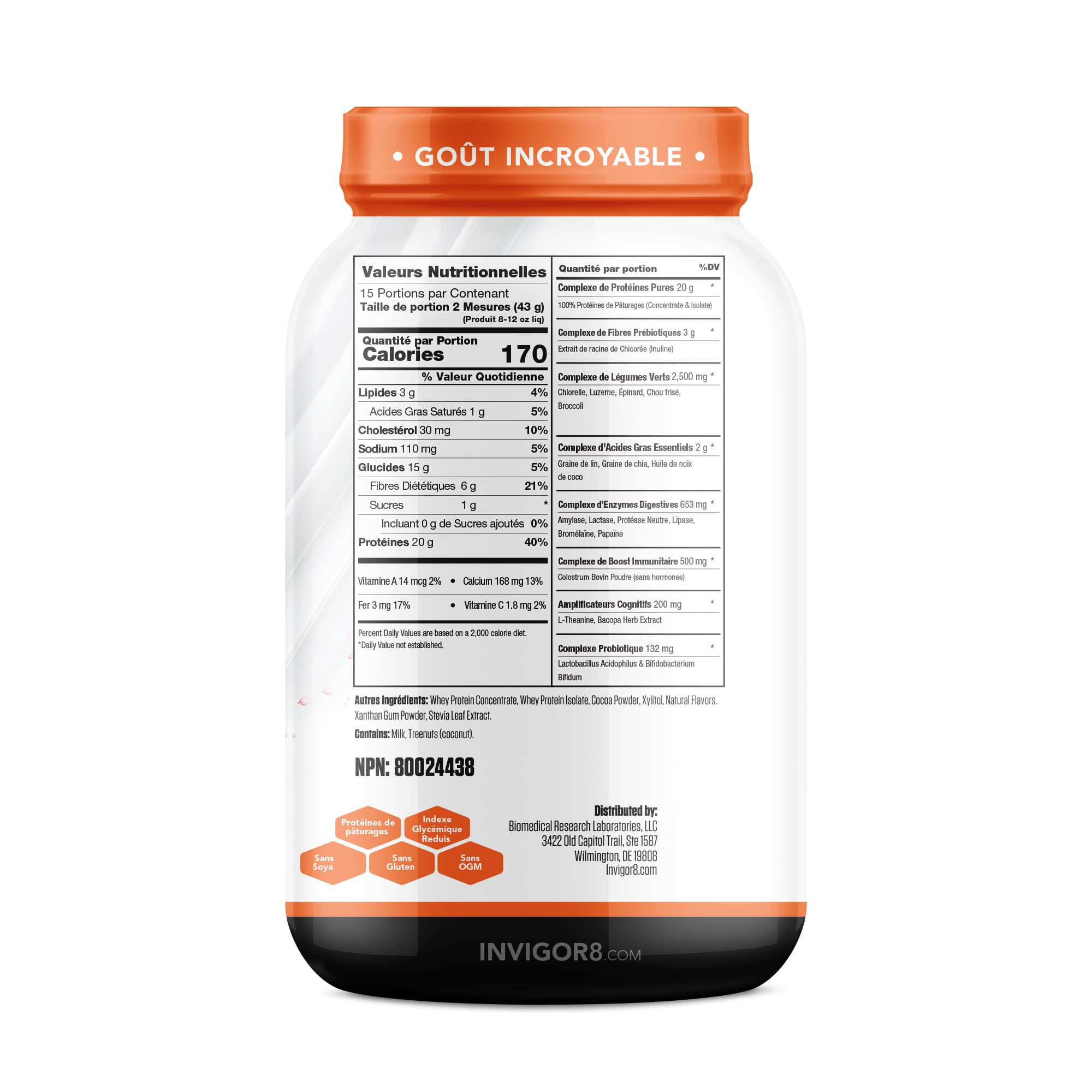 INVIGOR8 Superfood Shake (Chocolate Brownie) with Immunity Boosters - Gluten INVIGOR8 uk supplements