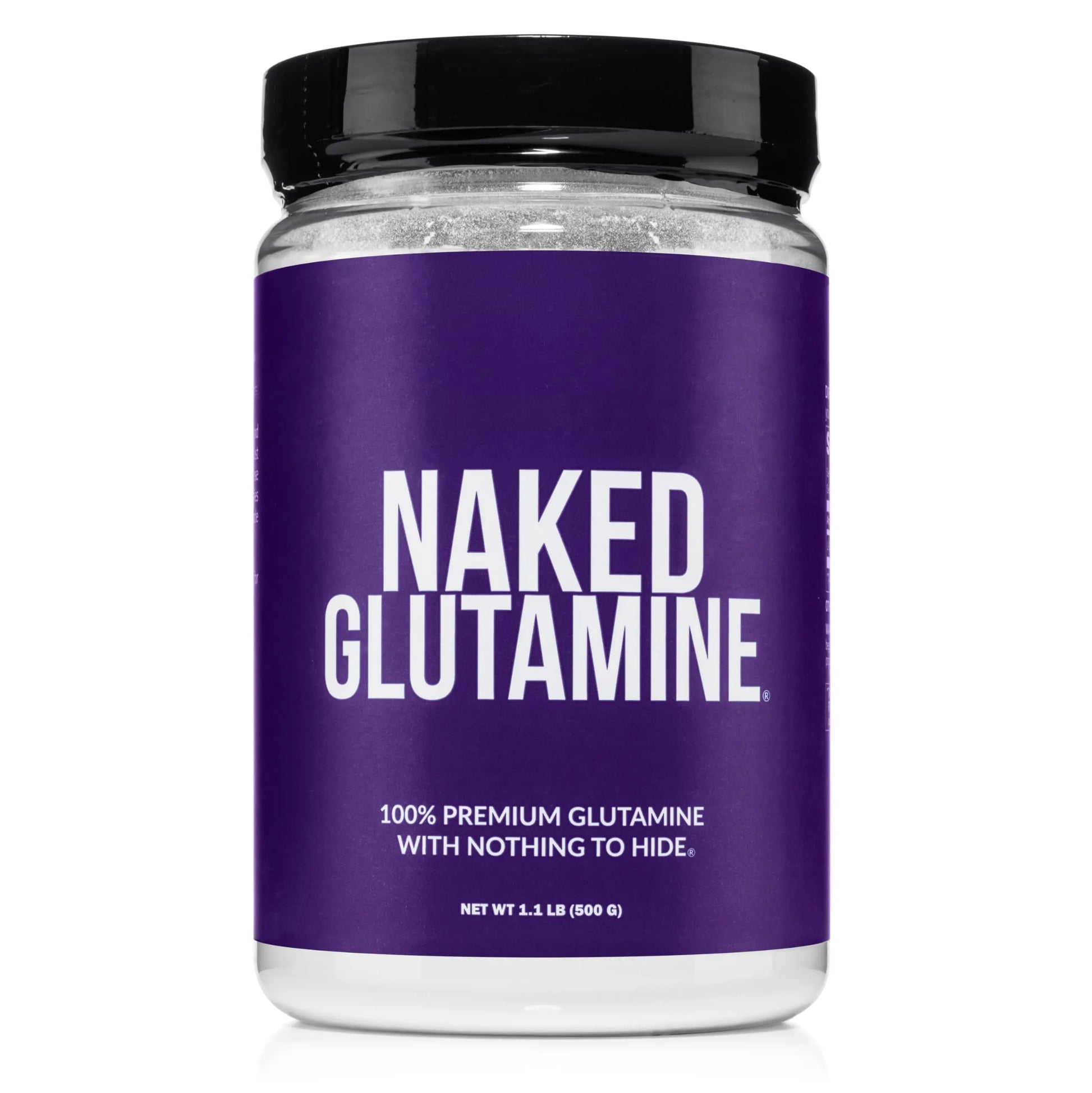Pure L-Glutamine Made in The USA - 100 Servings - 500g, 1.1lb Bulk, Vegan, Non-GMO, Gluten and Soy Free. Minimize Muscle Breakdown & Improve Protein Synthesis. No Additives NAKED uk supplements