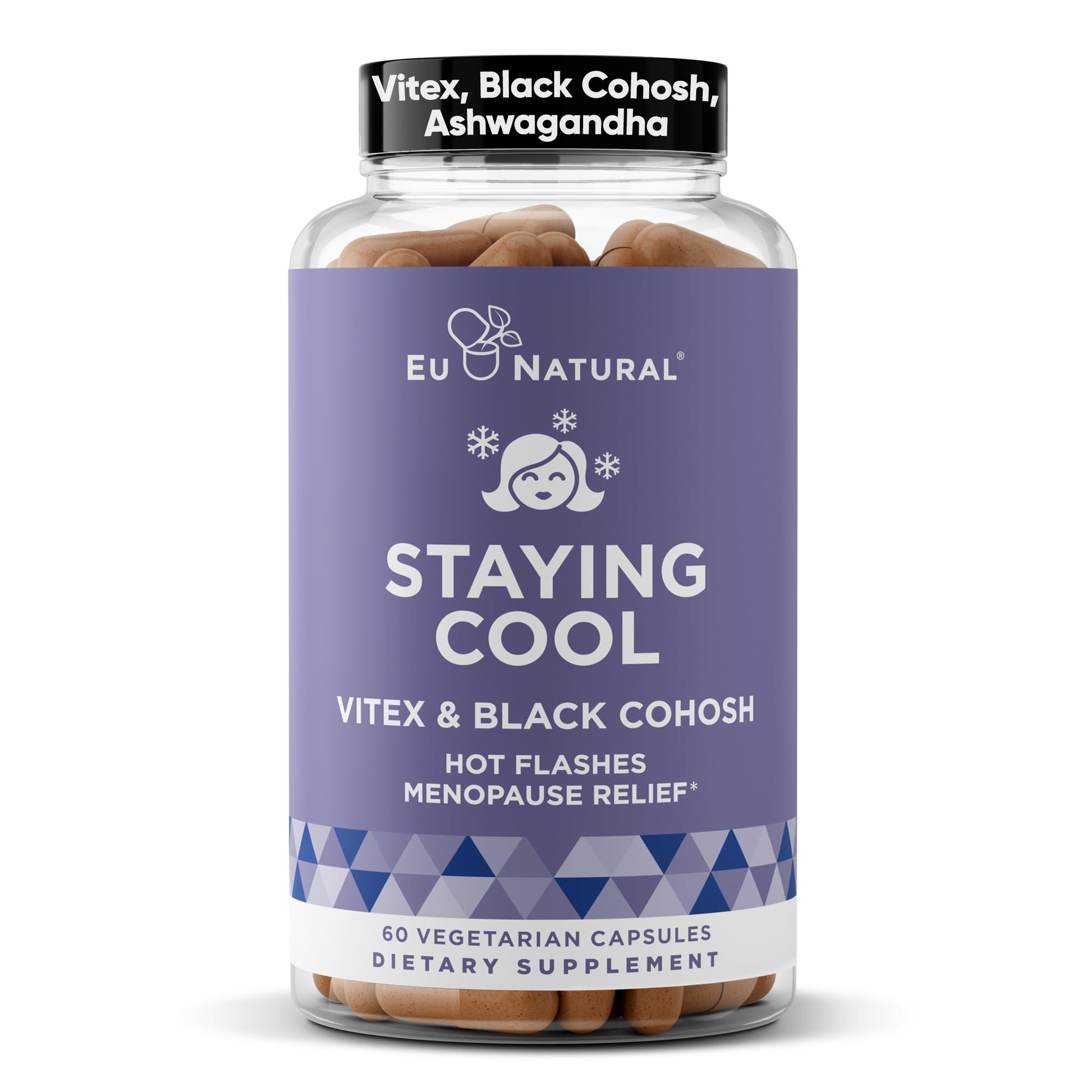 Staying Cool Menopause Supplements for Women – Hormonal Hot Flash Relief, Weight Support, & Night Sweats – Vitex Chaste Tree & Black Cohosh – 60 Vegetarian Soft Capsules Eu Natural uk supplements