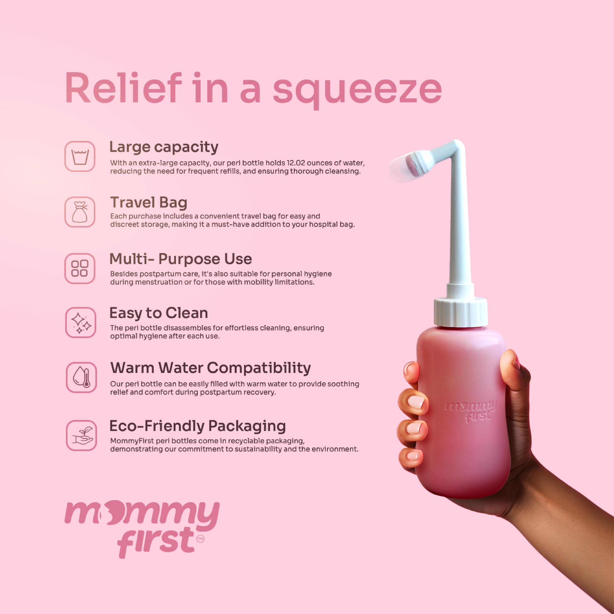 Peri Bottle for Postpartum Care from Mommy First™ | Upside Down Bottle for Perineal Cleansing and Recovery Mommy First uk supplements