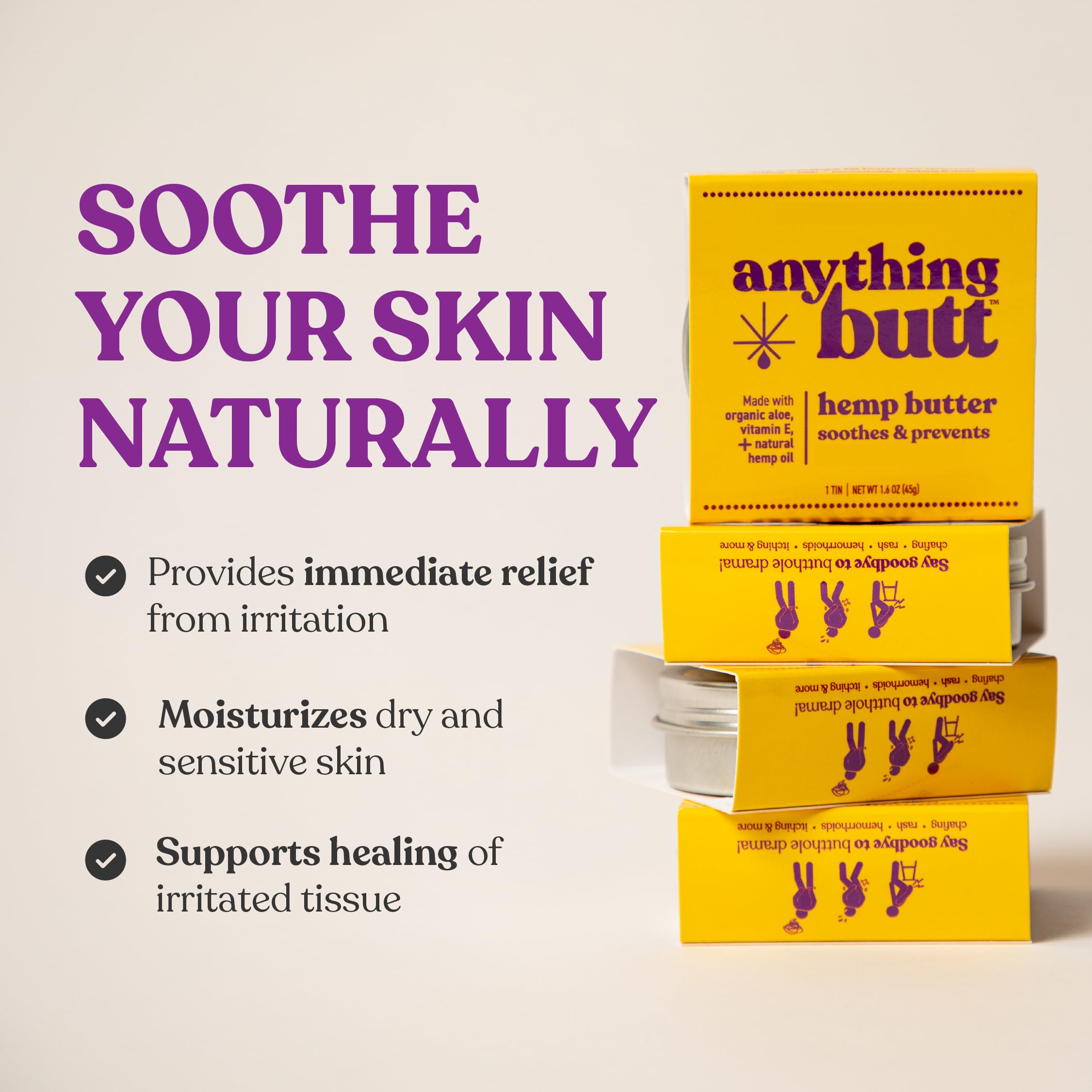 All-Natural Hemorrhoid Cream, Herbal Balm, Soothes Itching & Discomfort - Itch Hemorrhoid Soother Moisturizes for Itching, Rashes, Dryness, and Chafing Anything Butt uk supplements