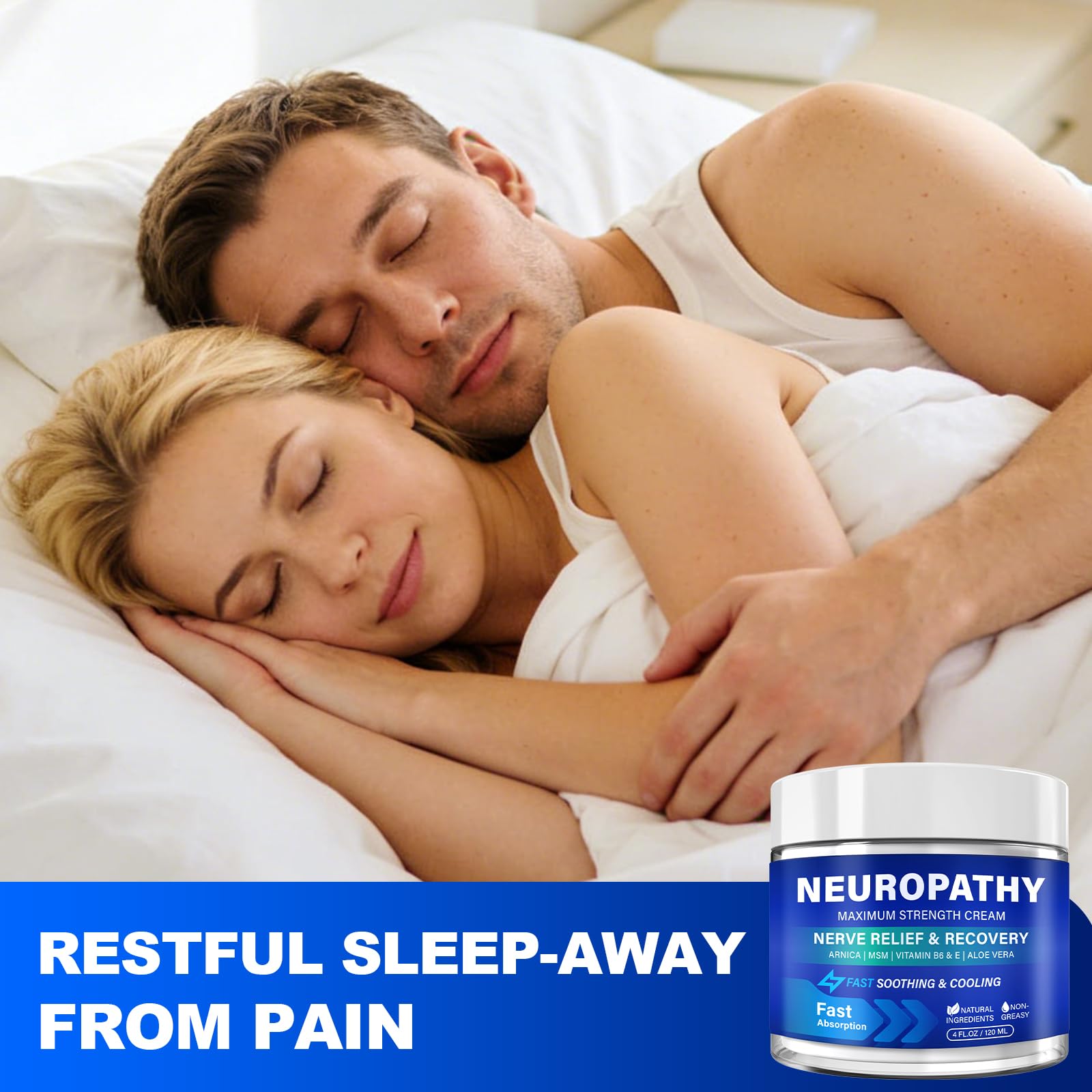 Neuropathy Nerve Relief Cream, Large 4 Oz, Nerve Savior for Neuropathy-Maximum Strength for Feet, Hands, Legs ＆ Toes, Neuropathy Cream with Arnica, Vitamin B6, Aloe Vera ＆ MSM, 120 ml TRPLKJE uk supplements