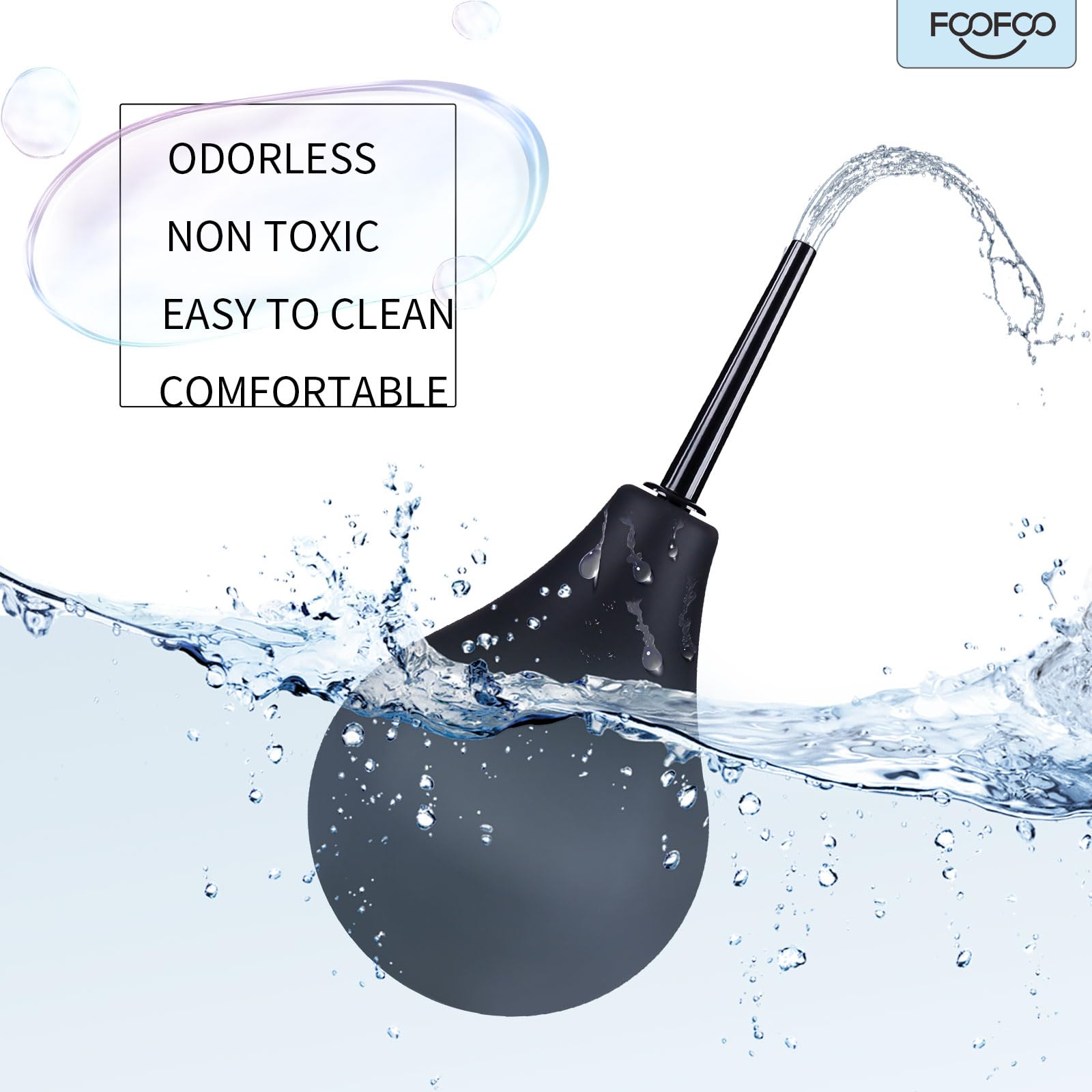 Enema Bulb 7.6oz Douche Enema Kit Includes 4 Nozzles for Women & Men Black with Storage Bag FOOFOO uk supplements