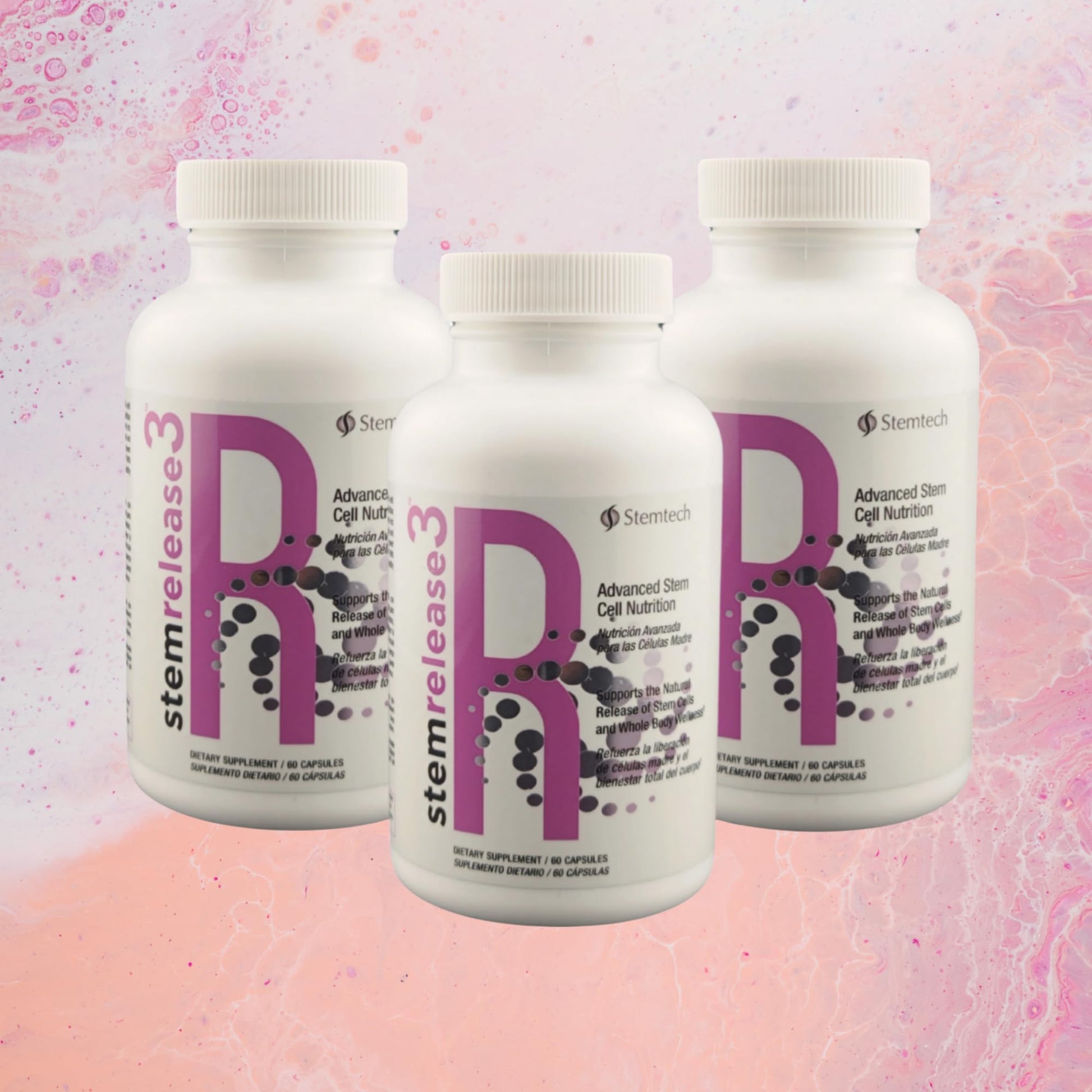 Stemtech Stemrelease3™ Cutting-Edge Stem Cell Nutrition for Natural Renewal and Youthful Vitality, Exclusive Blend for Enhanced Telomere Health 60 Capsules (3 Pack) StemTech uk supplements