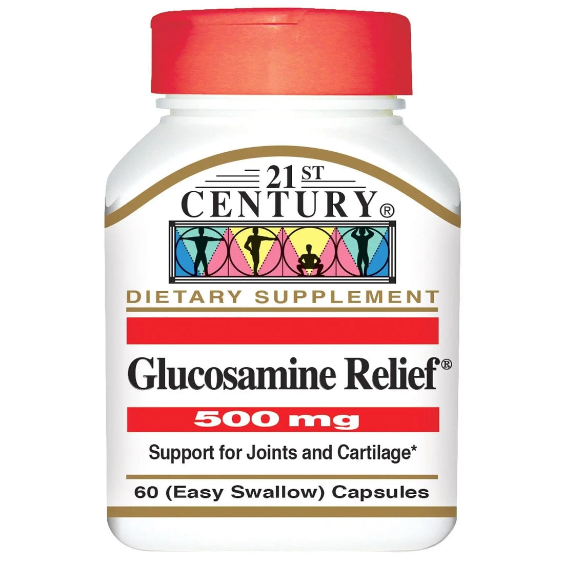 21st Century Glucosamine Relief 500mg Capsules - 60 Count, Pack of 6 21st Century uk supplements