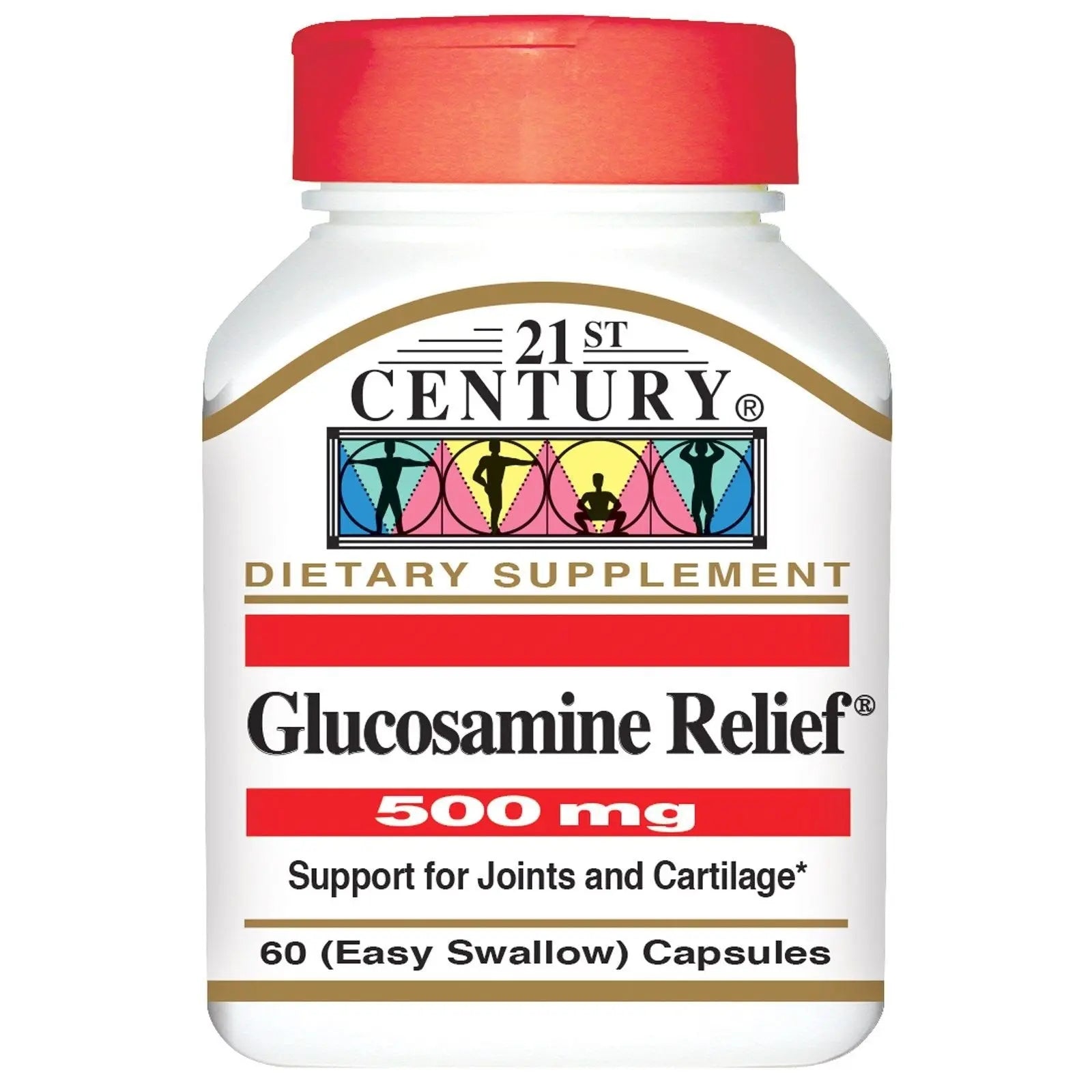 21st Century Glucosamine Relief 500mg Capsules - 60 Count, Pack of 6 21st Century uk supplements