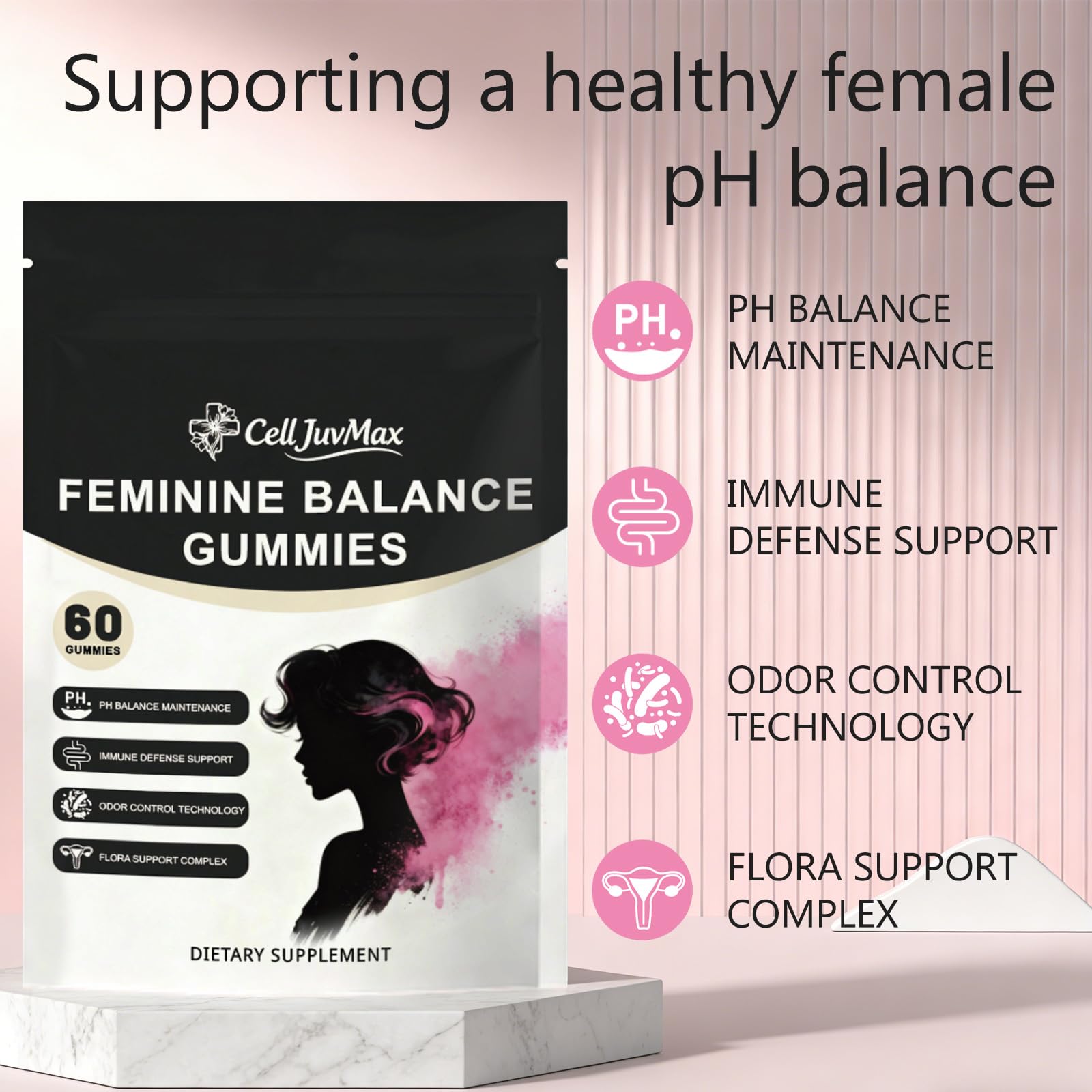 YFDSRF Feminine Balance Probiotic Gummies for Women - with Hawaiian Pineapple, pH Balance Support, Healthy Odor & Flora, Vaginal & Immune Health, Vegan Dietary Supplement - 60 Gummies (1) YFDSRF uk supplements