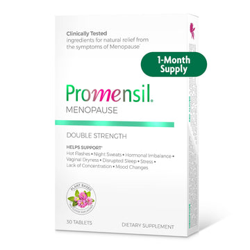 Promensil Menopause Double Strength - Menopause Supplements for Women, Red Clover Isoflavones, Helps Support Hot Flashes, Night Sweats, Restlessness - 30 Count Promensil uk supplements