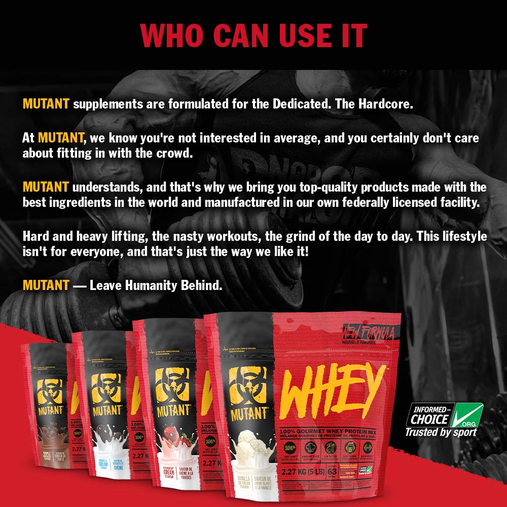Mutant Whey – 100% Whey Protein Powder, Gourmet Taste, 22g of Protein, 10.4 g EAAs, 5 g BCAAs Mutant uk supplements