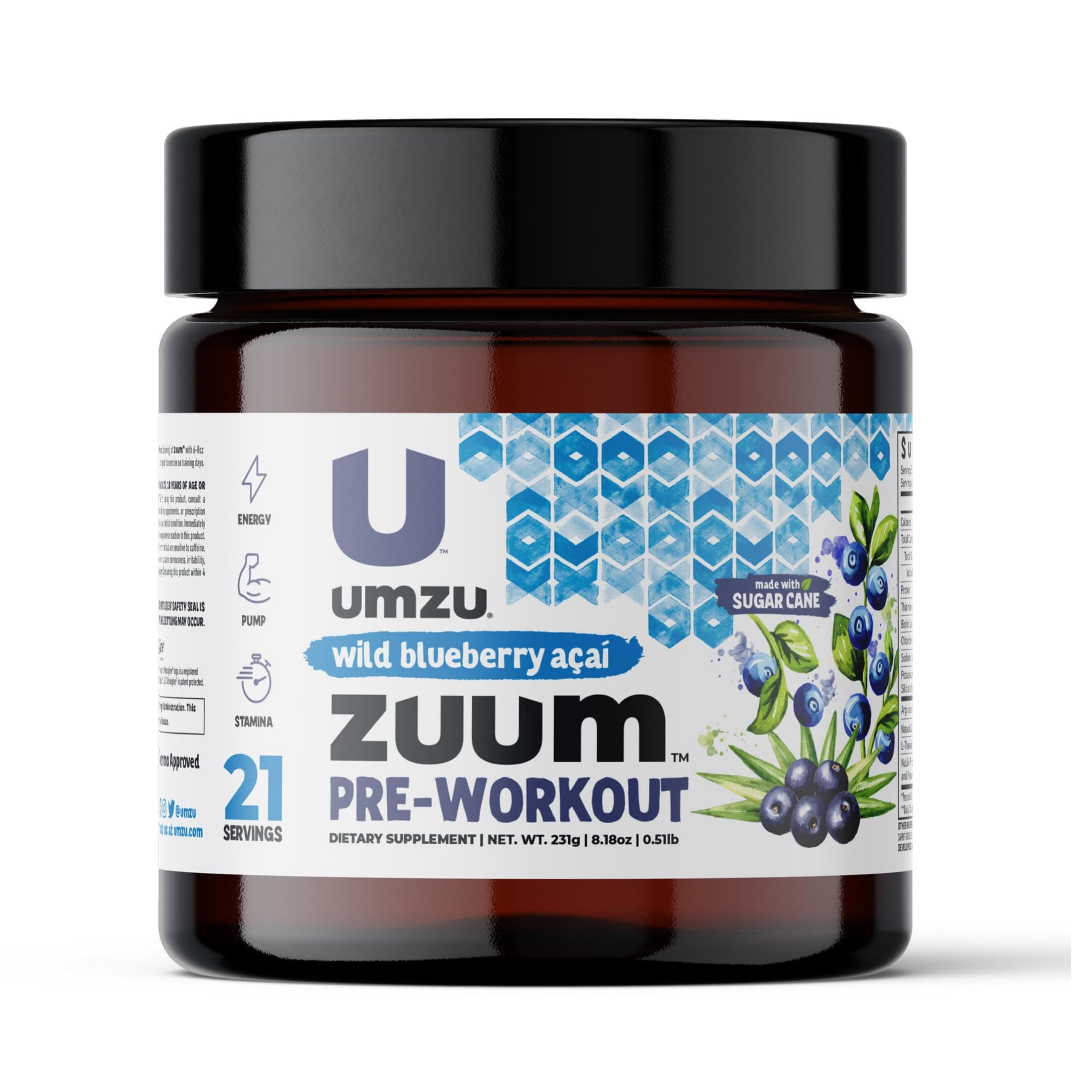 UMZU Zuum Pre-Workout Wild Blueberry Acai UMZU uk supplements