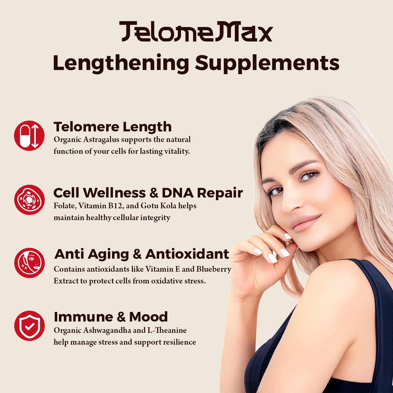 Telomere Lengthening Supplements – Organic Astragalus, Gotu Kola, Vitamin D3, Folate, L-Theanine – Anti-Aging, DNA Repair, Immune & Cellular – 60 Vegan Capsules, Made in Japan (1 Bottle) Orinthalixium uk supplements