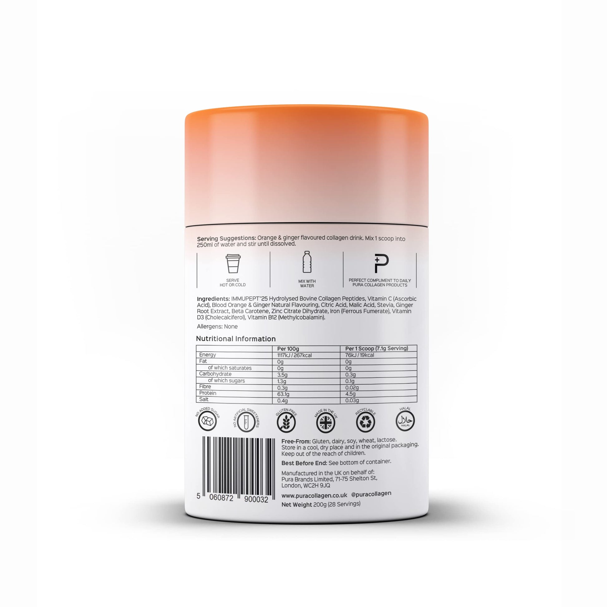 Pura Collagen Powdered Supplement (Protect) 5,000mg Bioactive Collagen Peptides® Pura Collagen uk supplements