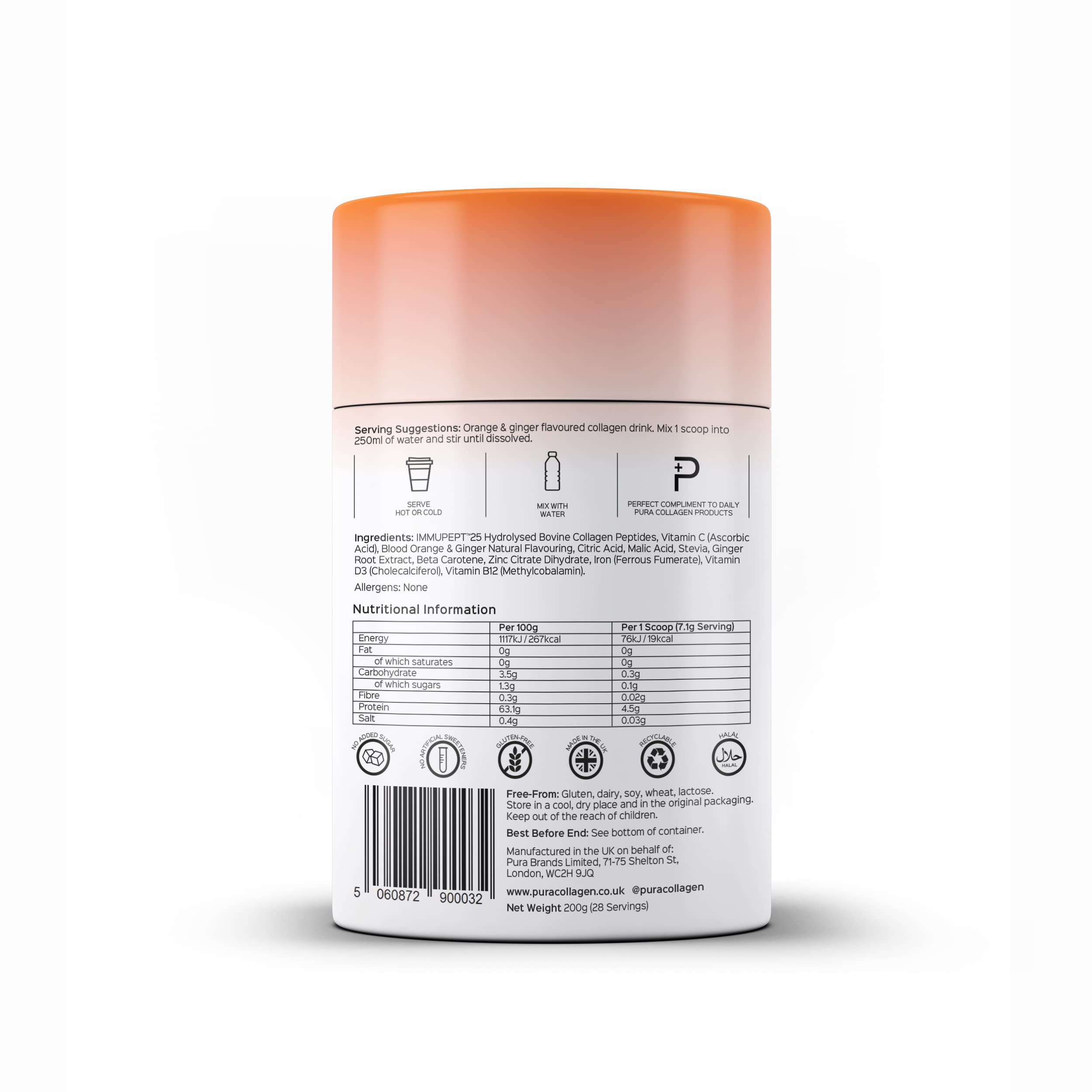 Pura Collagen Powdered Supplement (Protect) 5,000mg Bioactive Collagen Peptides® Pura Collagen uk supplements